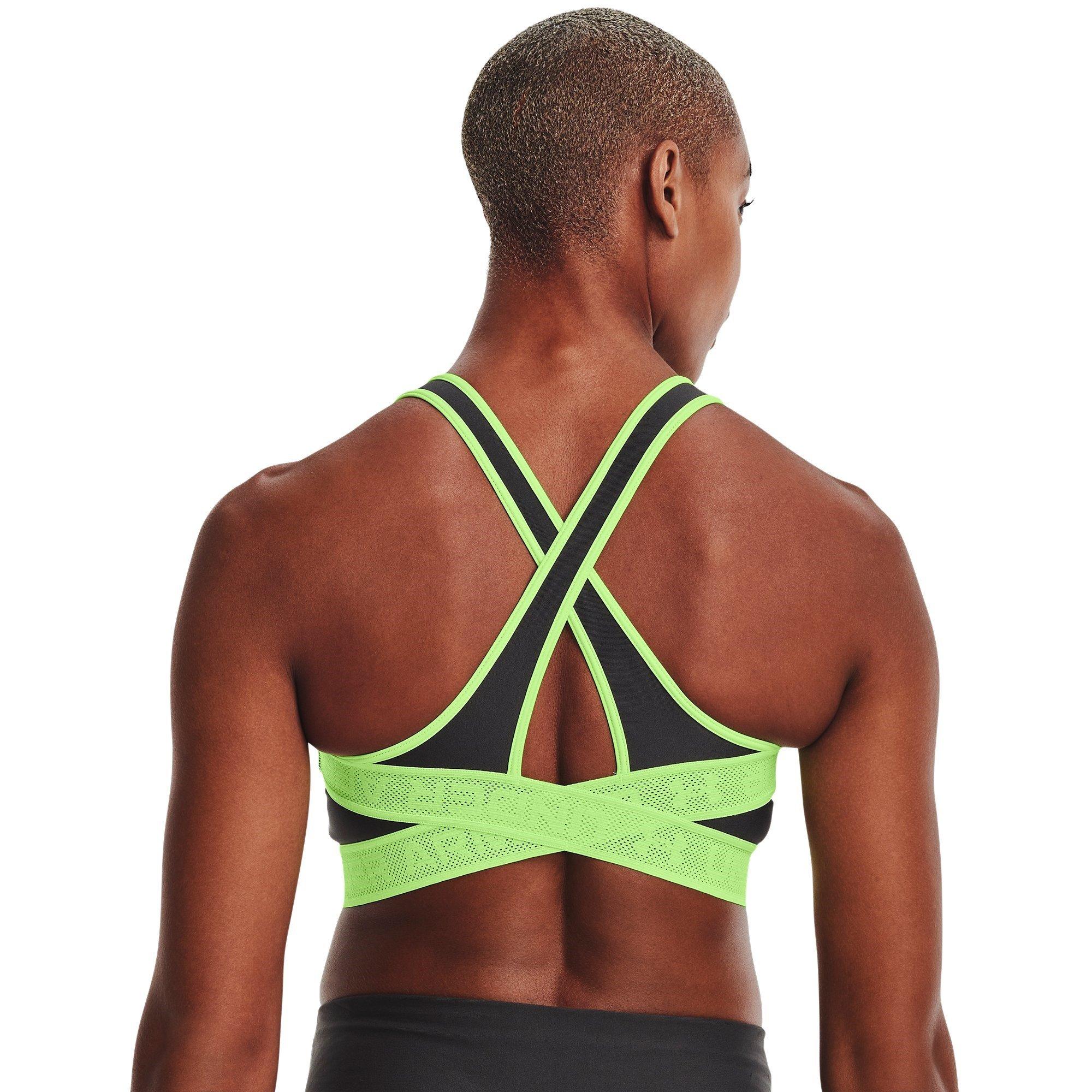 Jet Grey - Under Armour - Under Cross Back Mid Sports Bra Womens - 8