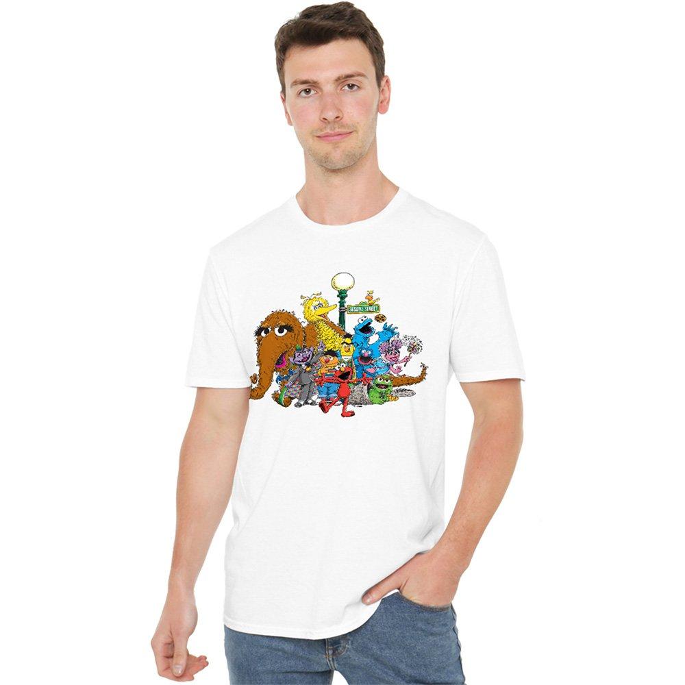White - Sesame Street - Sesame Street Group Street Light T Shirt White - 1