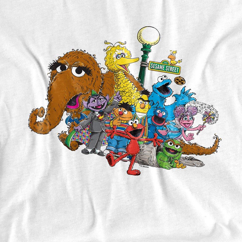 White - Sesame Street - Sesame Street Group Street Light T Shirt White - 2