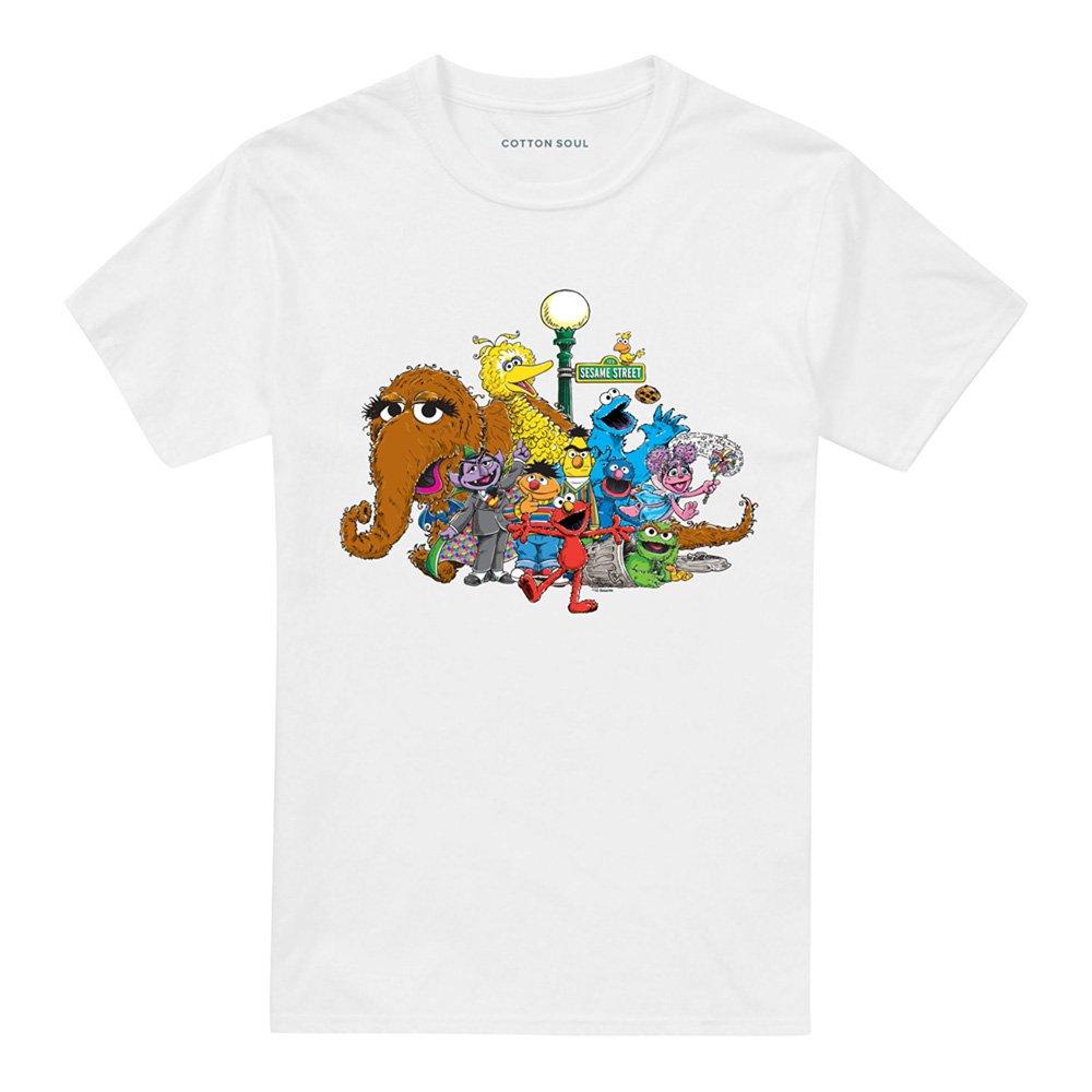 White - Sesame Street - Sesame Street Group Street Light T Shirt White - 4