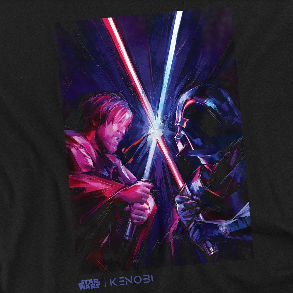 Black - Star Wars - Star Wars Ewan Kenobi Lightsaber Clash Mens T-Shir - 2