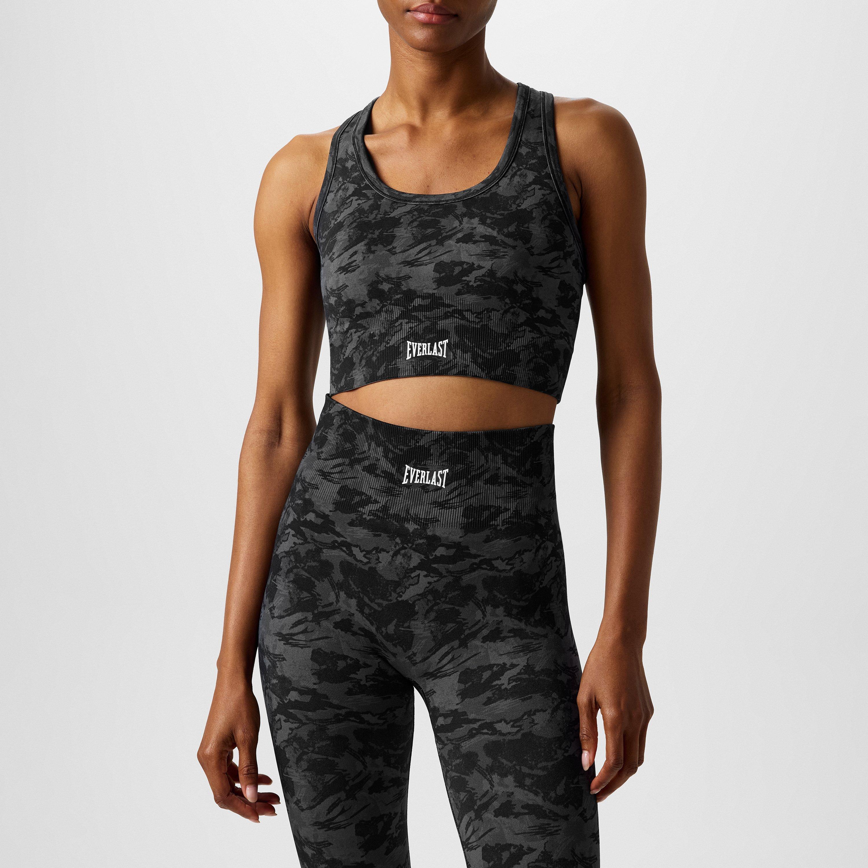 Preto - Everlast - Camo Racerback Sports Bra Womens - 1