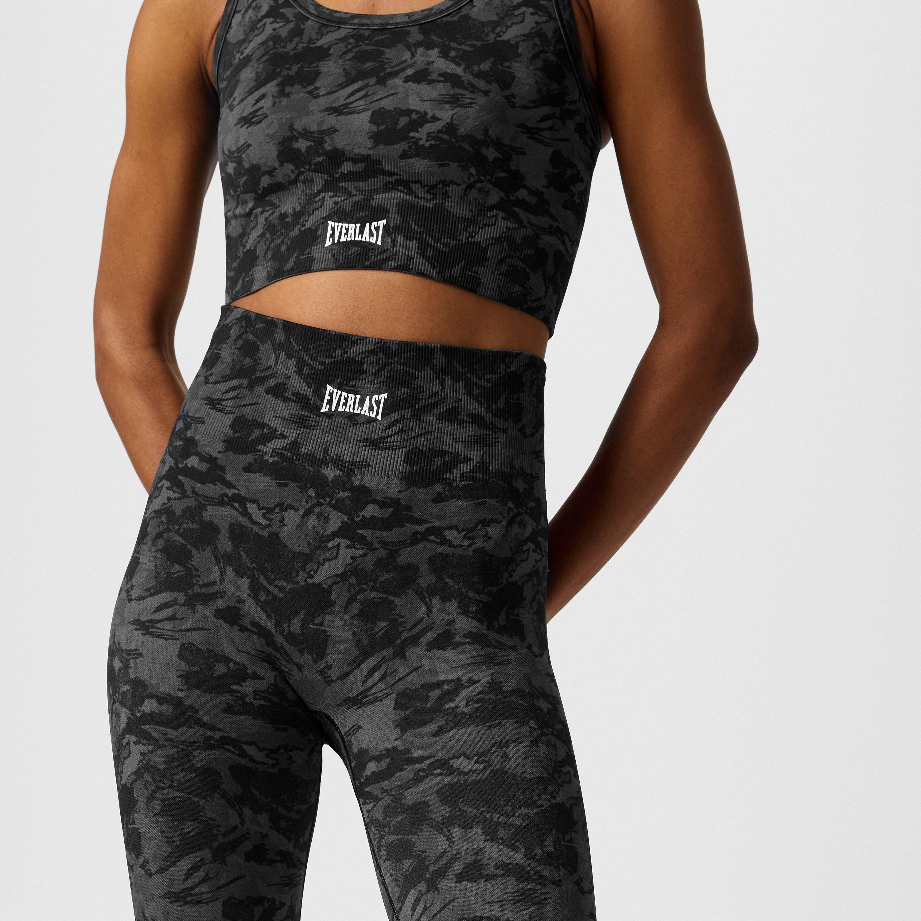 Black - Everlast - Camo Racerback Sports Bra Womens - 3