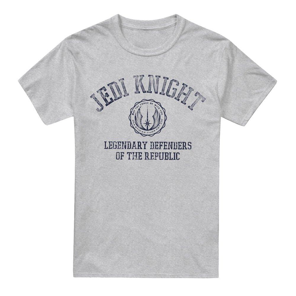 Grey - Star Wars - Star Wars Jedi Knight Collegiate Cotton Mens T-Shi - 4