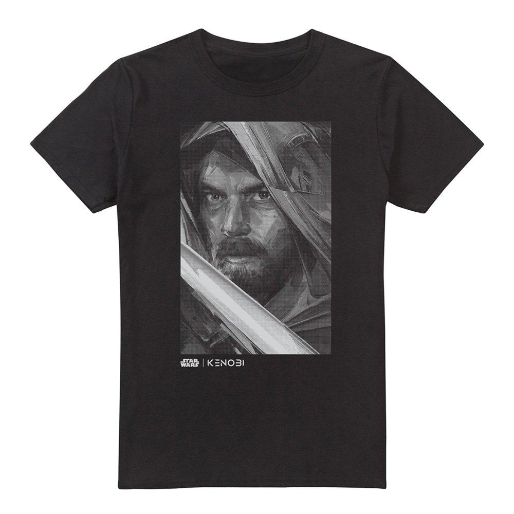 Black - Star Wars - Star Wars Ewan Kenobi Mono Portrait Mens T-Shirt B - 4