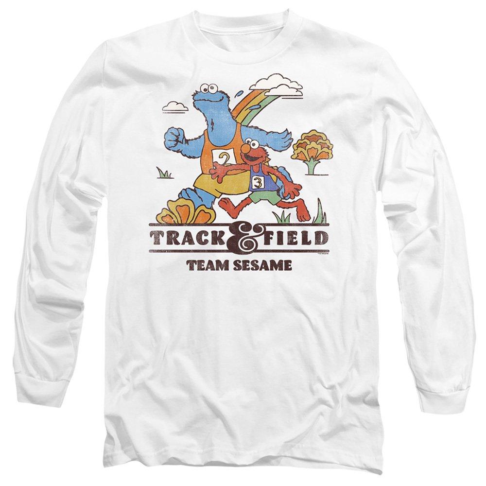 White - Sesame Street - Sesame Street Track Field Long Sleeve T-Shirt Whi - 1