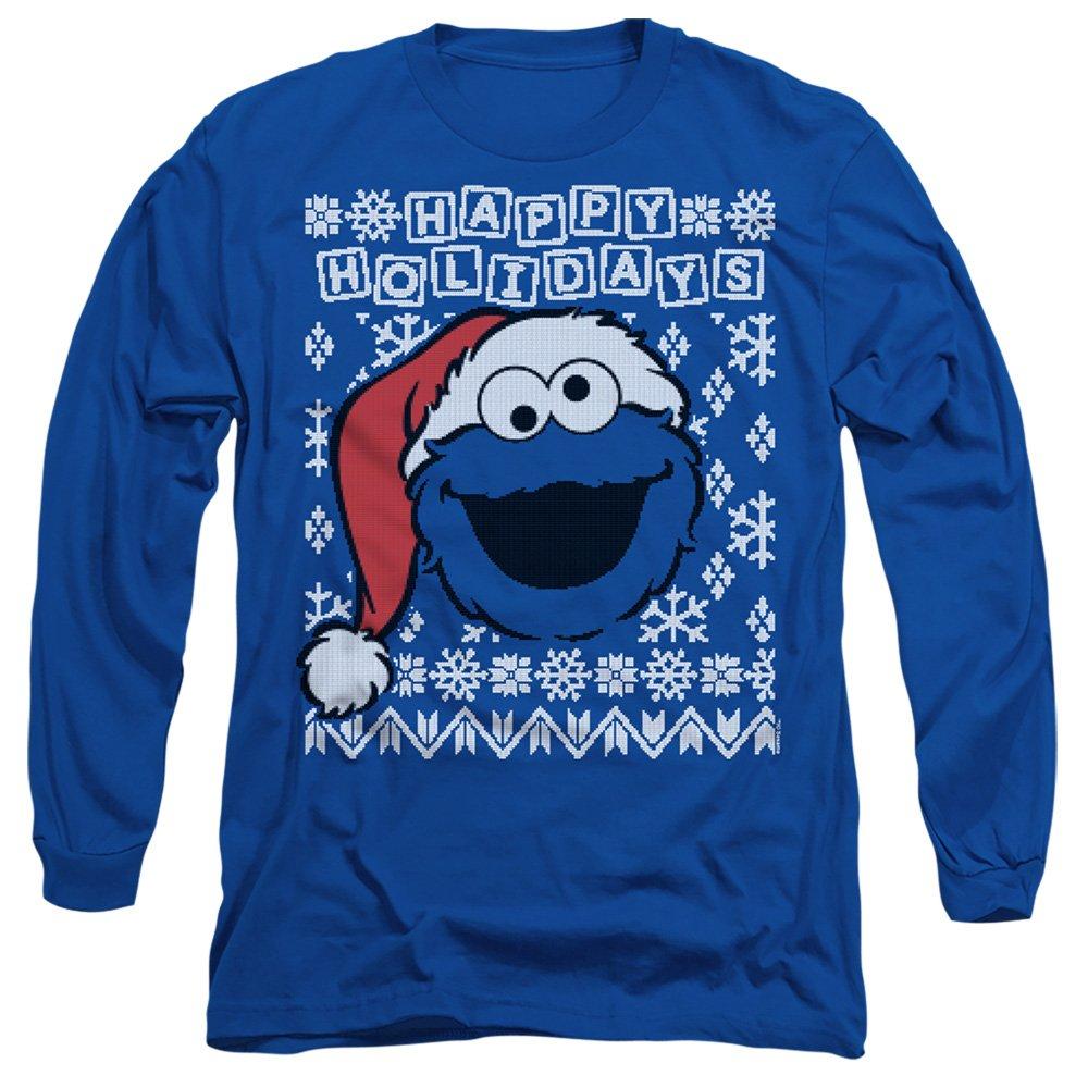 Blue - Sesame Street - Sesame Street Cookie Monster Ugly Christmas Long S - 1