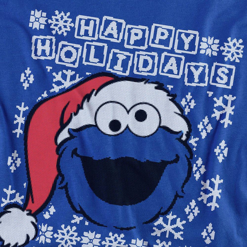 Blue - Sesame Street - Sesame Street Cookie Monster Ugly Christmas Long S - 2
