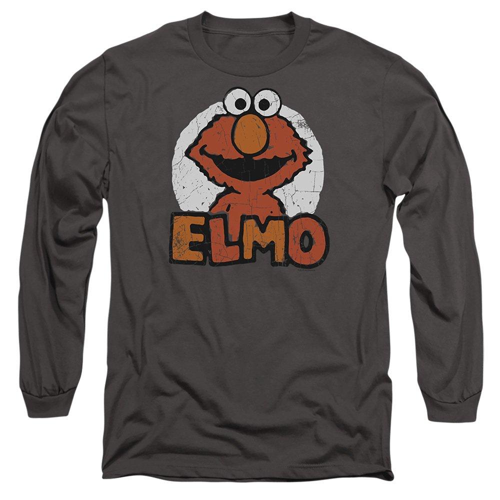 Grey - Sesame Street - Sesame Street Elmo Name Long Sleeve T-Shirt Charc - 1
