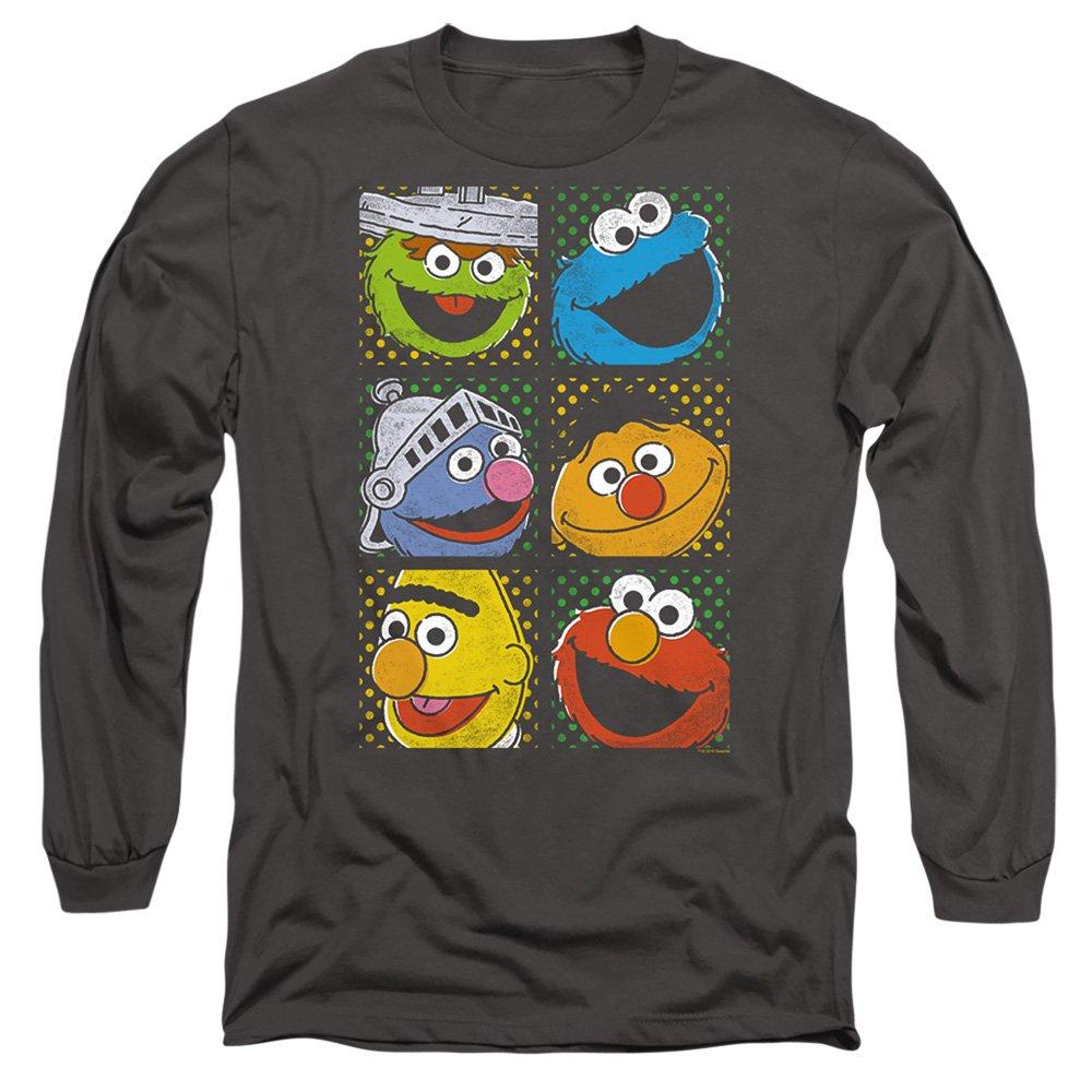 Grey - Sesame Street - Sesame Street Group Squares Long Sleeve T-Shirt C - 1