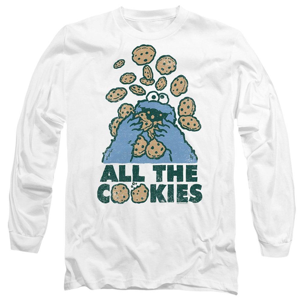 White - Sesame Street - Sesame Street All The Cookies Long Sleeve T-Shirt - 1