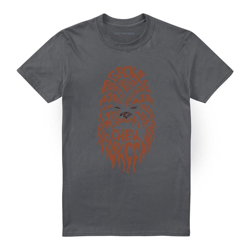 Charcoal - Star Wars - Chewbacca Text Cotton T-Shirt - 4