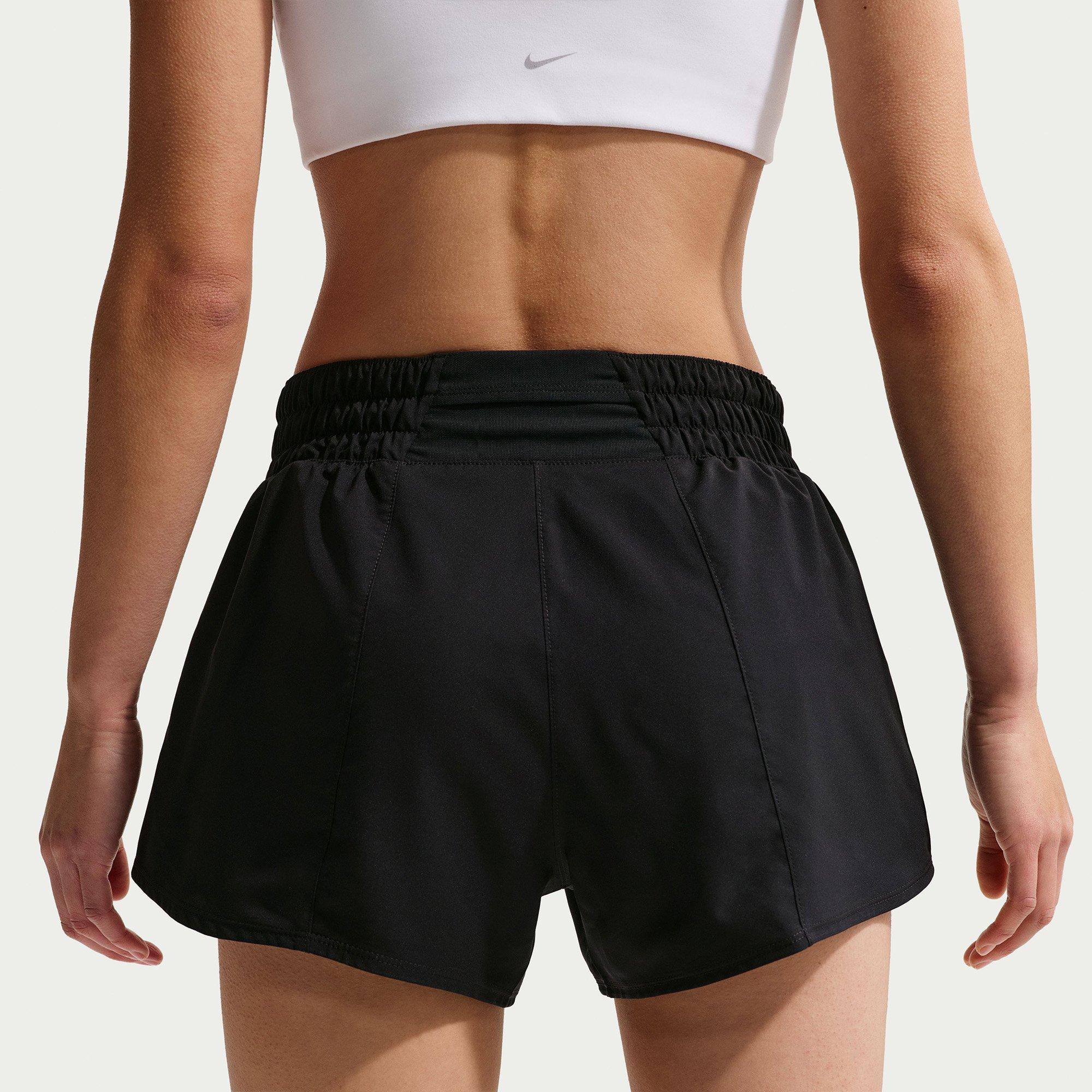 Black/White - Nike - Dri-FIT One Womens Performance Mid-Rise Shorts - 2