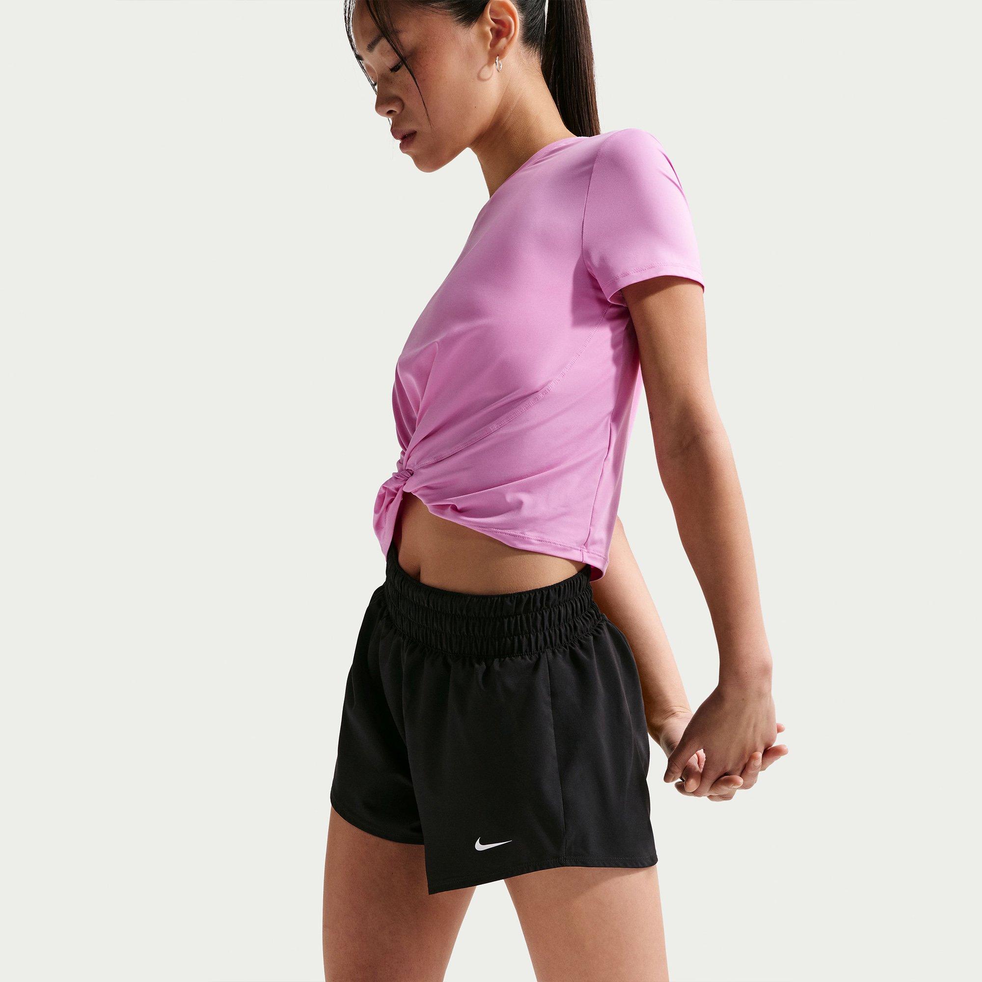 Black/White - Nike - Dri-FIT One Womens Performance Mid-Rise Shorts - 3