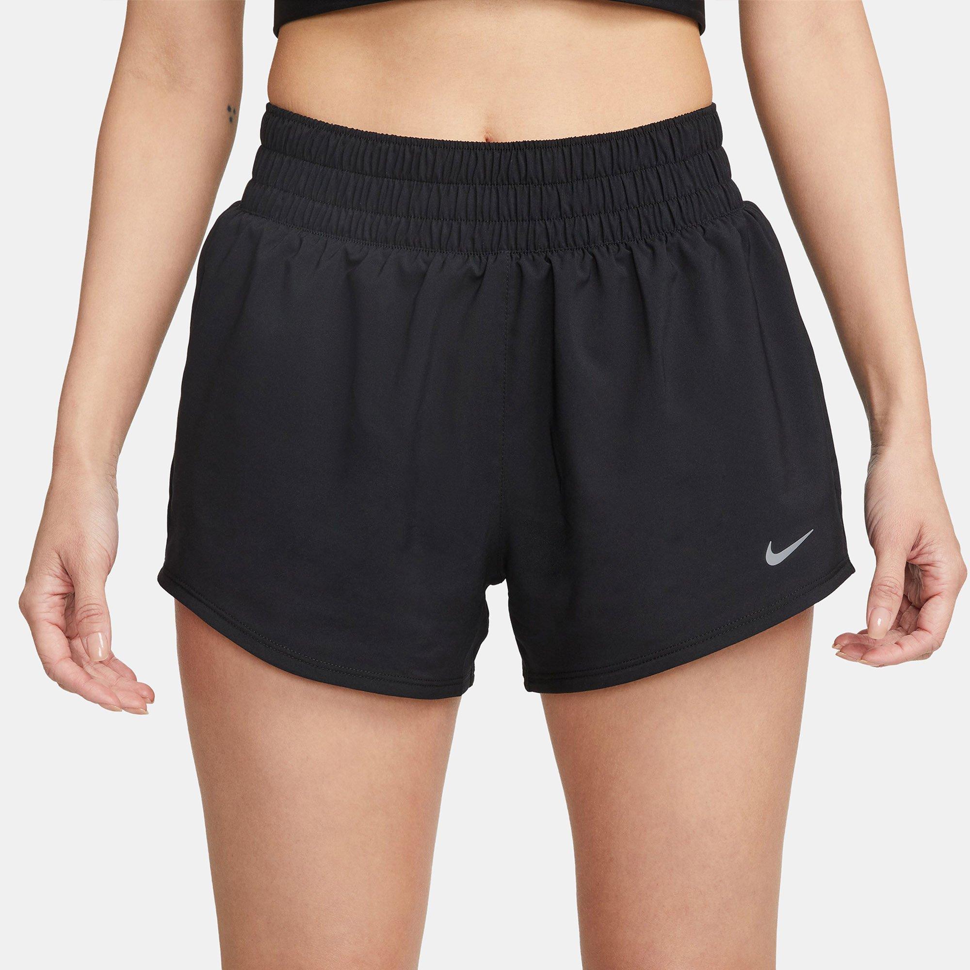 Black/R.Silver - Nike - Dri-FIT One Womens Performance Mid-Rise Shorts - 1