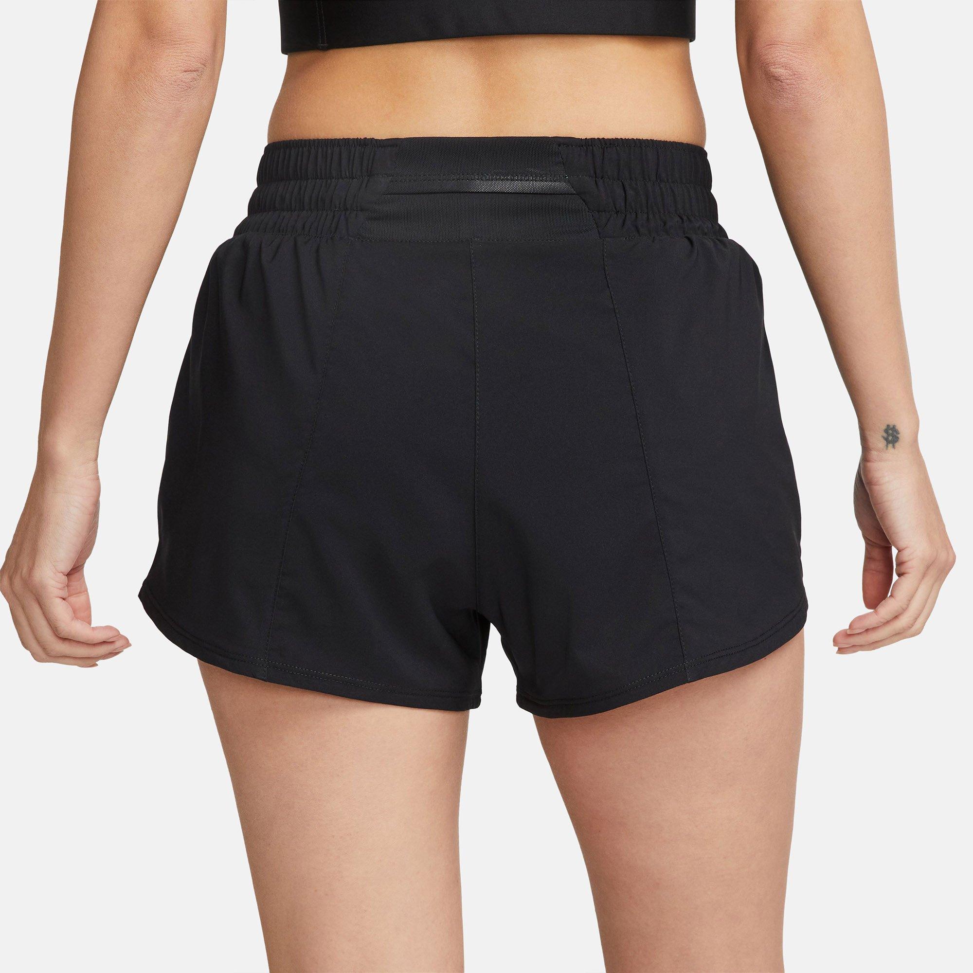 Black/R.Silver - Nike - Dri-FIT One Womens Performance Mid-Rise Shorts - 2