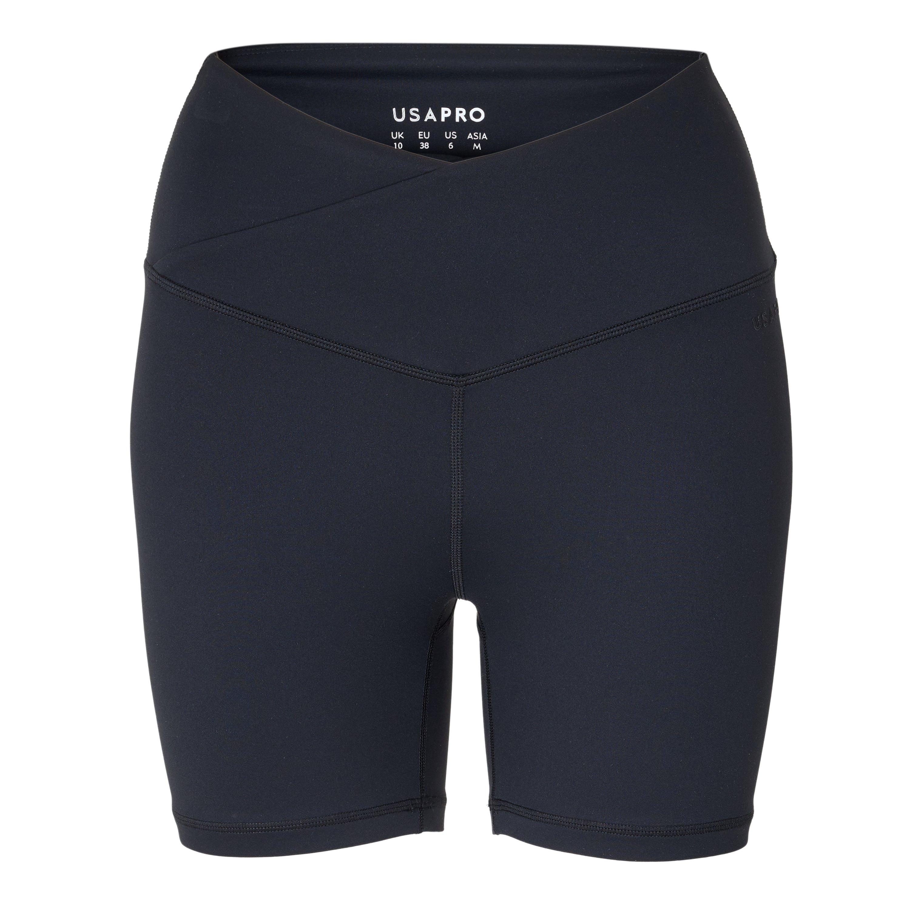 Usa Pro Women's Usa Wrap Front Short - Black - 8 (36)