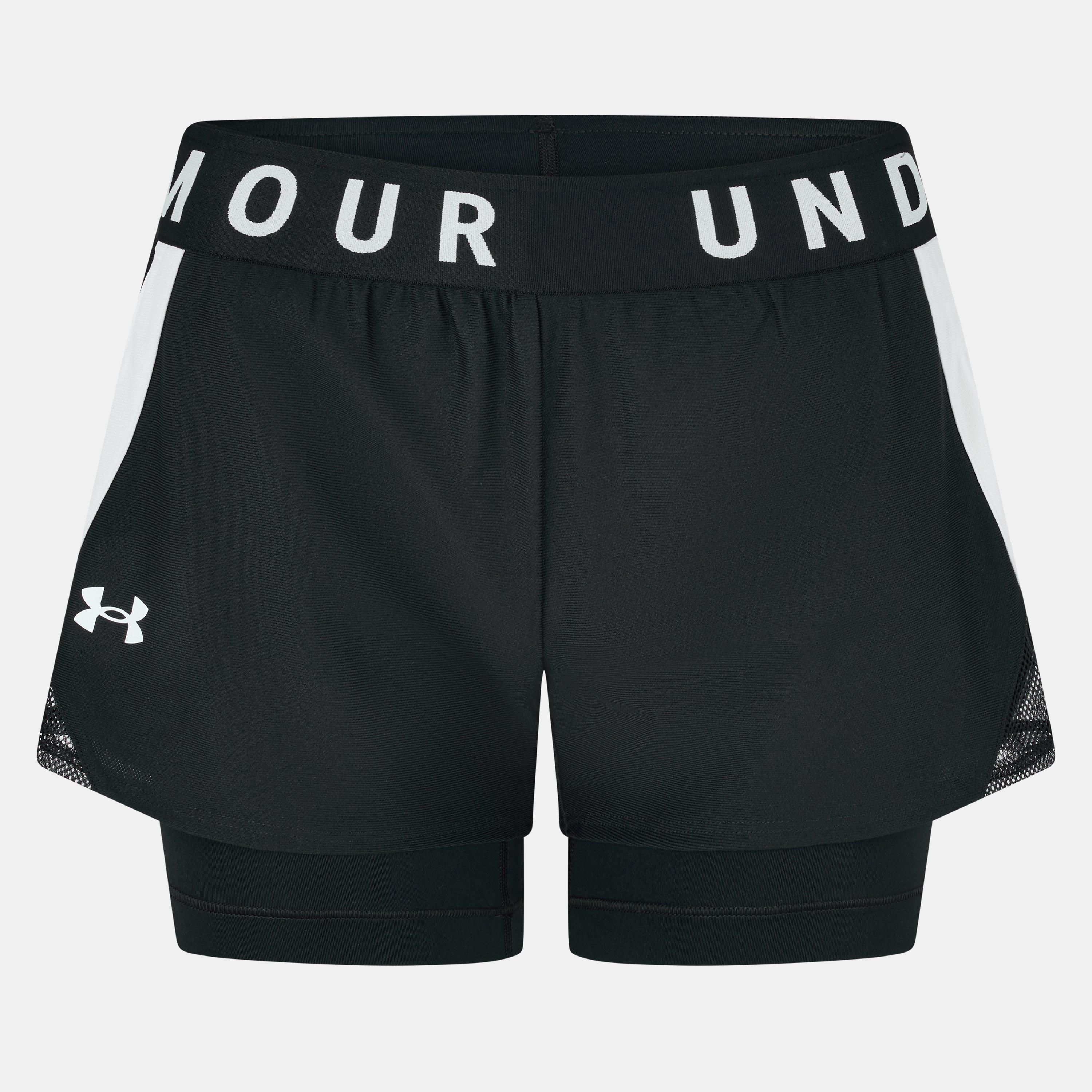 Black/Wht - Under Armour - Tech™ Play Up 2-in-1 Shorts Women - 1