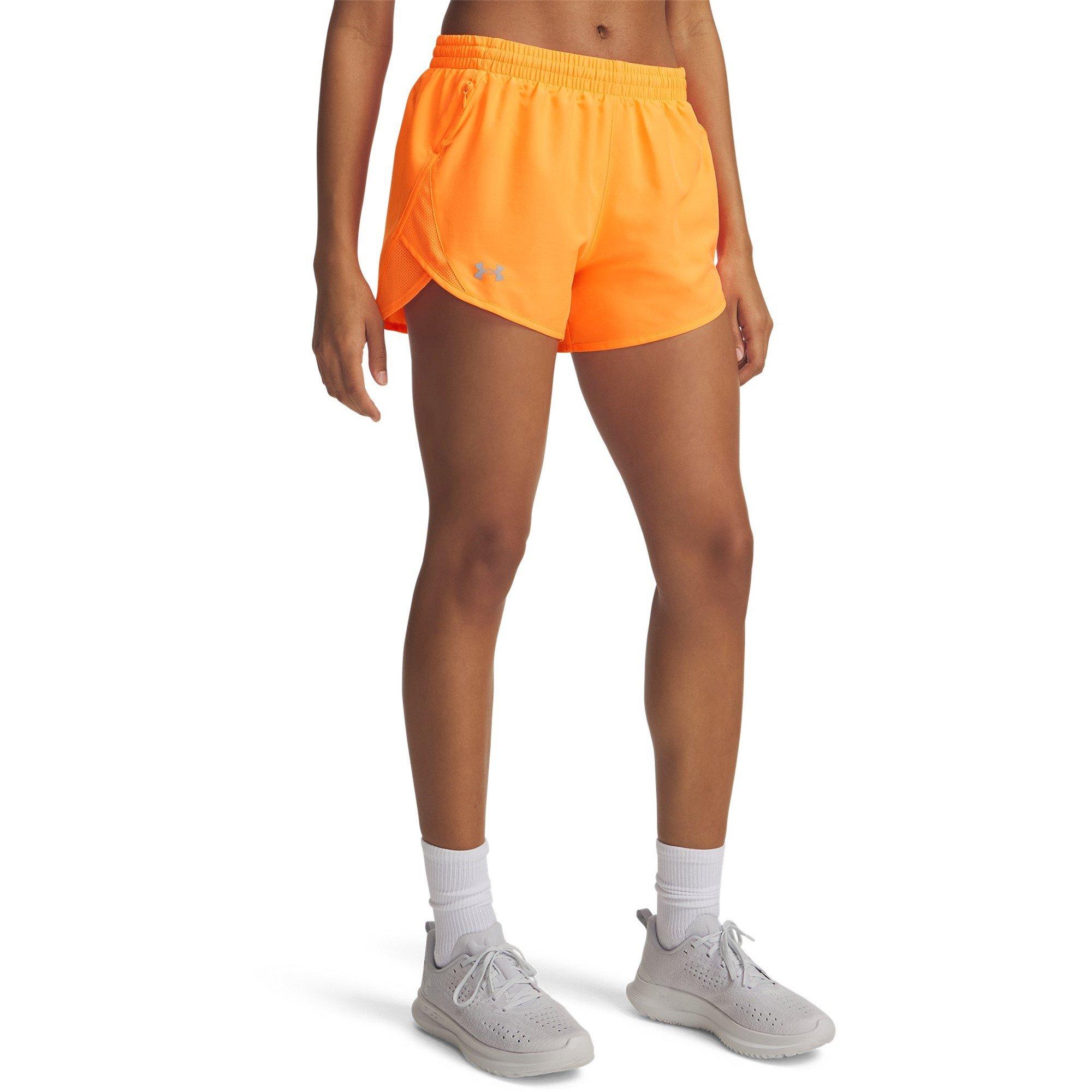 Tangerine/Refl - Under Armour - Womens Fly-By Performance Gym Shorts - 1