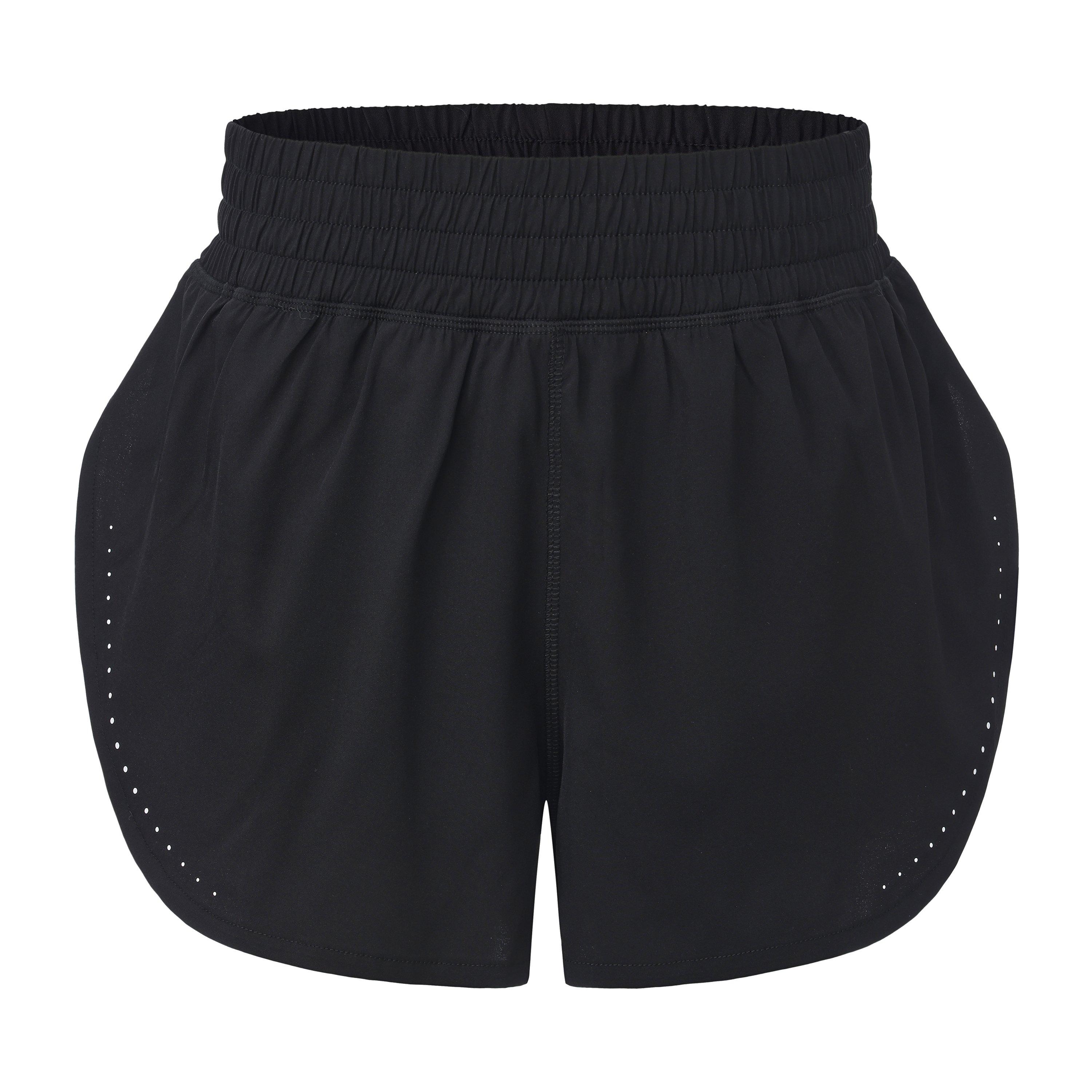 Black - LA Gear - LA Gear Essential High-Waisted 2-in-1 Running Shorts Womens - 1