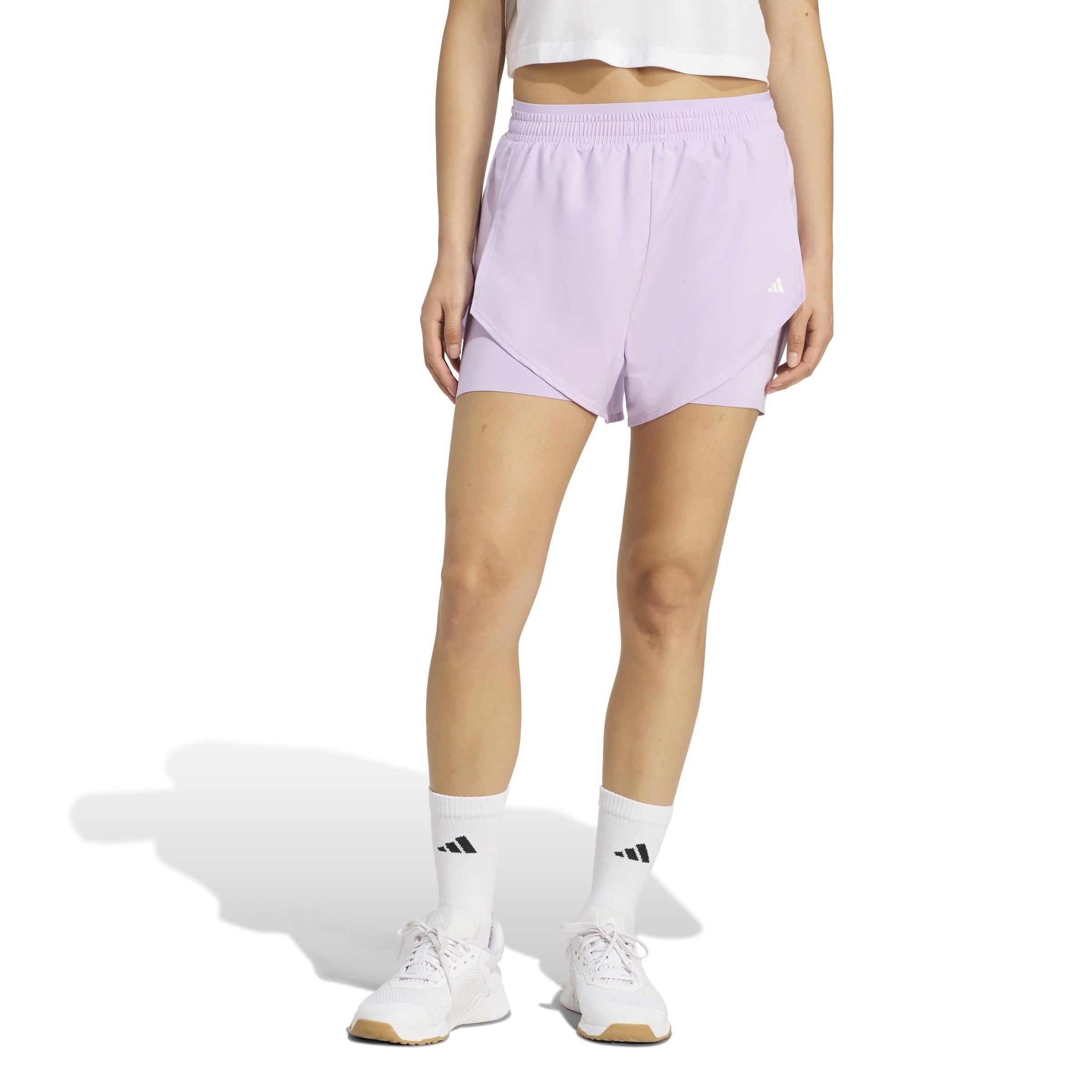 Powder Plum - adidas - Designed for Training Womens 2-in-1 Shorts - 2
