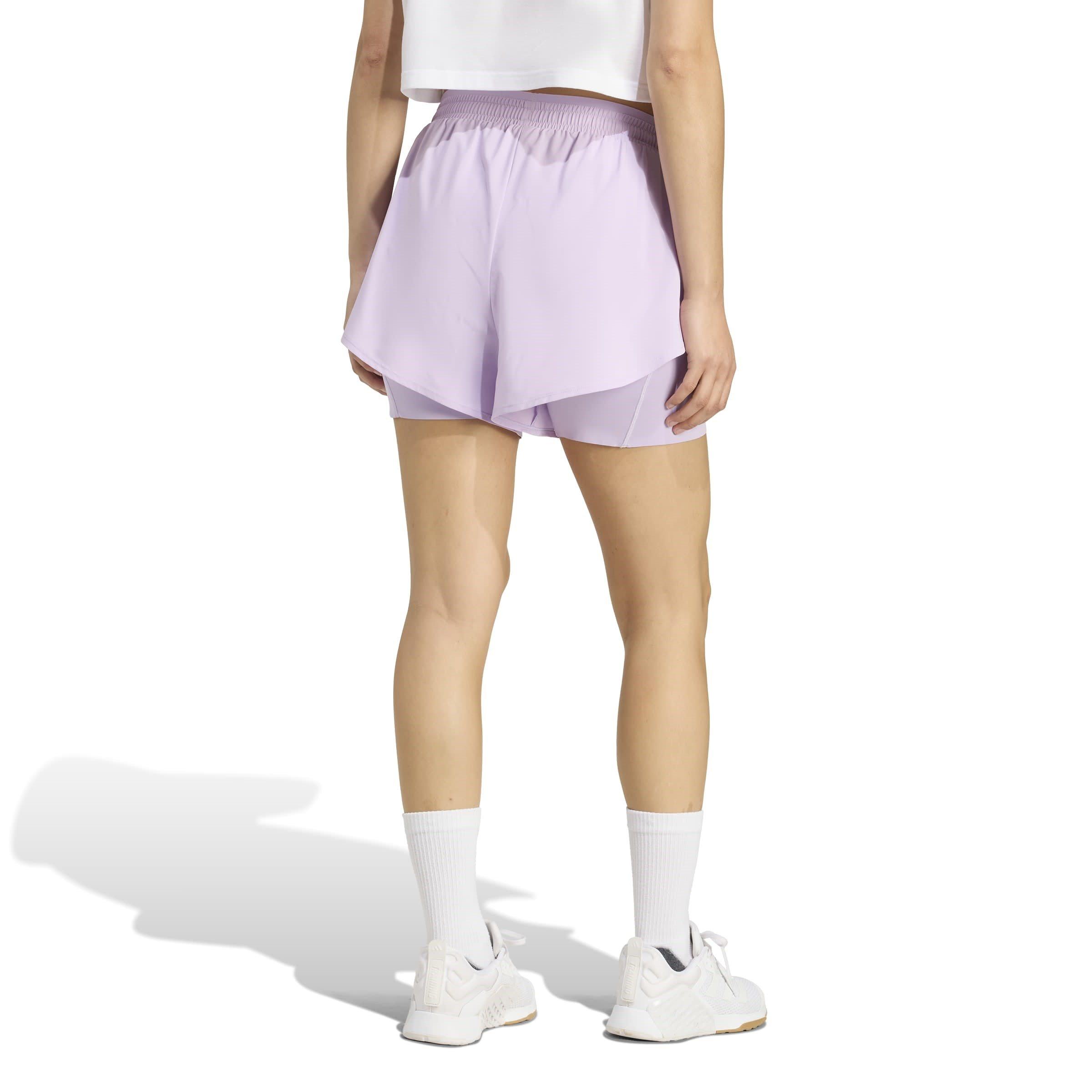 Powder Plum - adidas - Designed for Training Womens 2-in-1 Shorts - 3