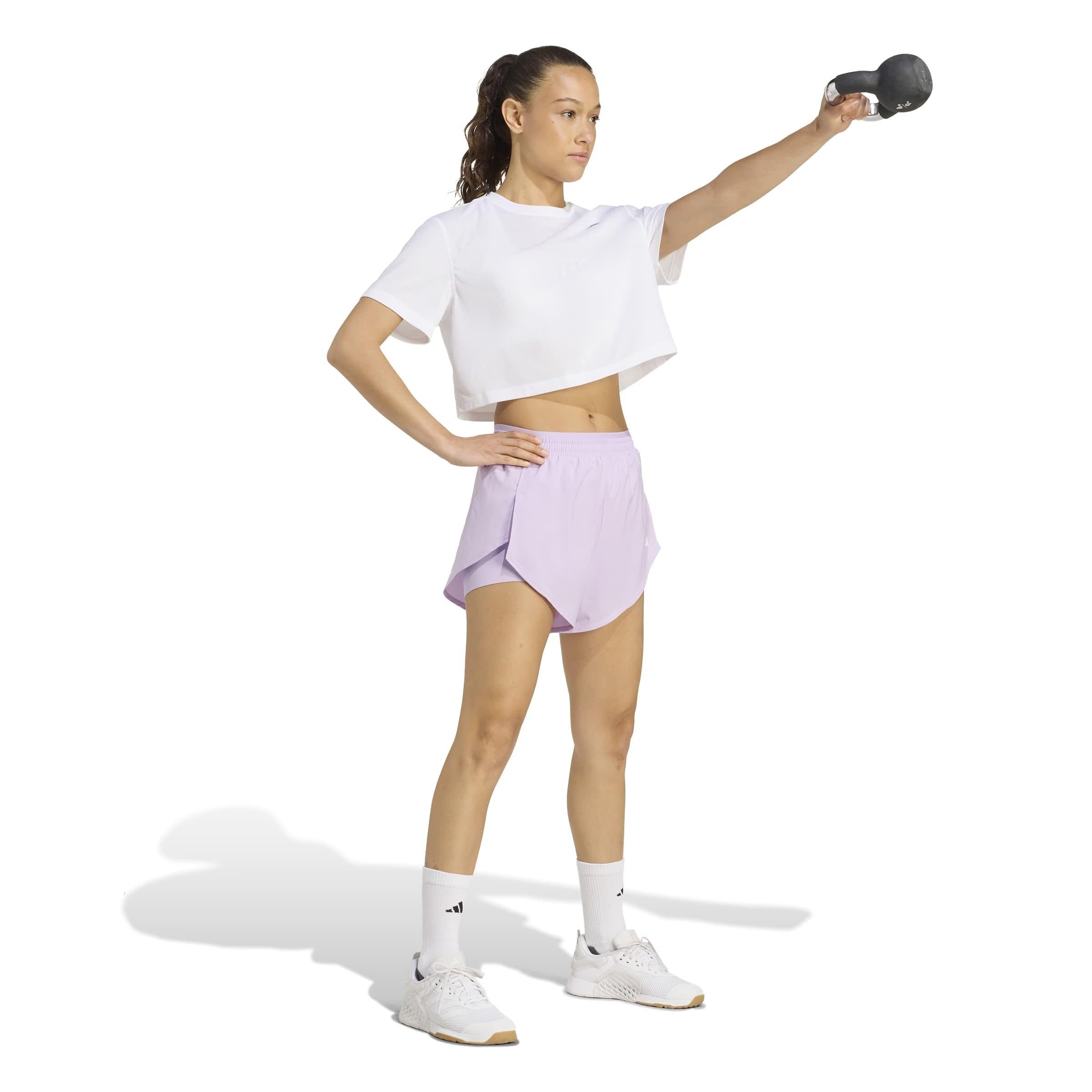 Powder Plum - adidas - Designed for Training Womens 2-in-1 Shorts - 6