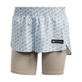 adidas x Marimekko Run Icons Logo 2 in 1 Running Shorts Womens