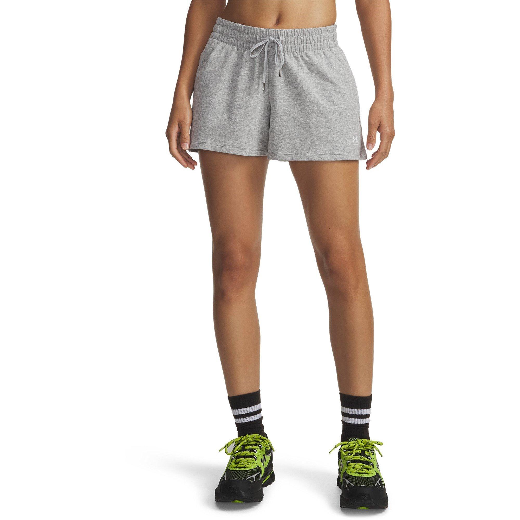 Under Armour Women's Sports Terry Performance Gym Shorts - Mod Gray/White - 10 (S)