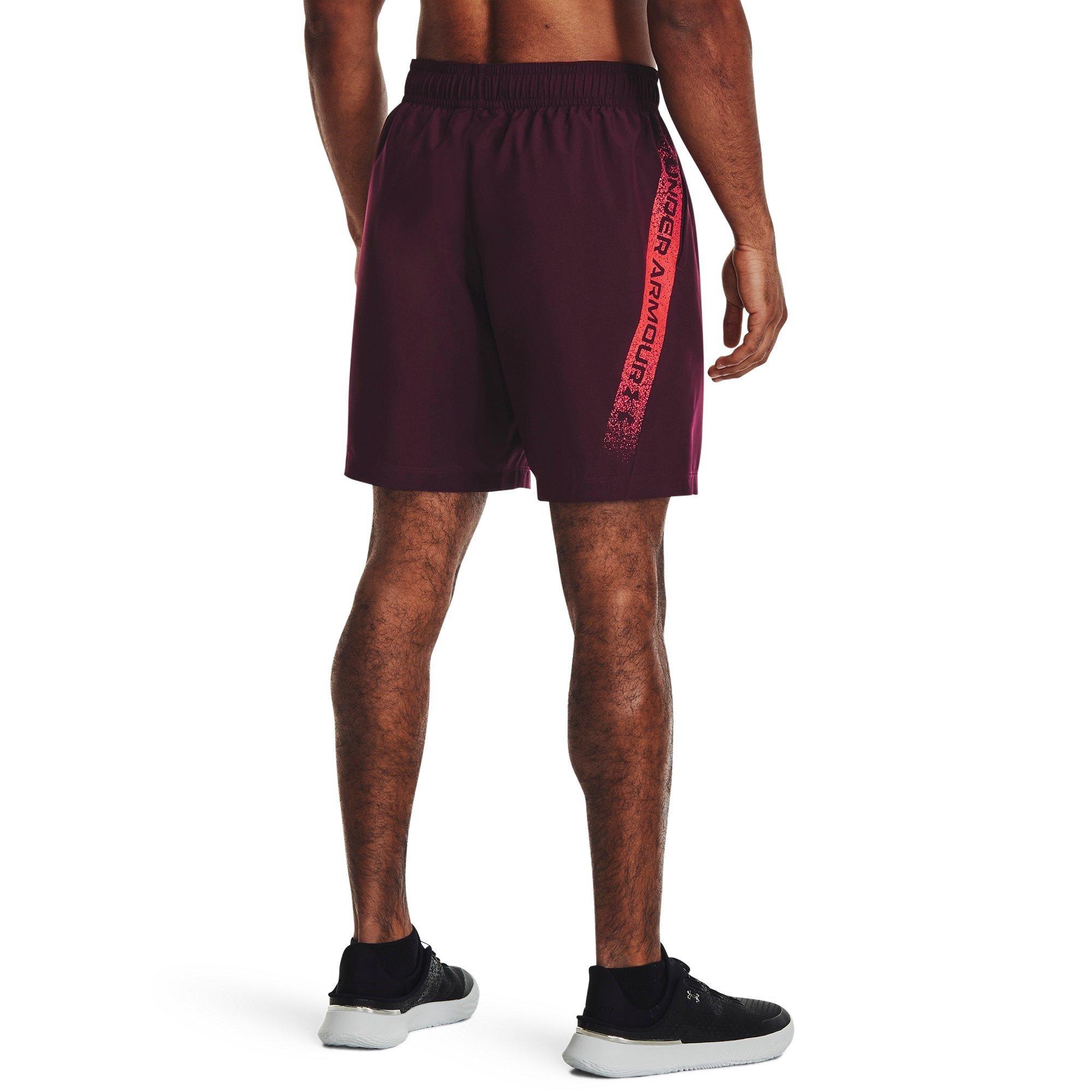 Maroon/Beta - Under Armour - Under Woven Graphic Mens Performance Shorts - 2