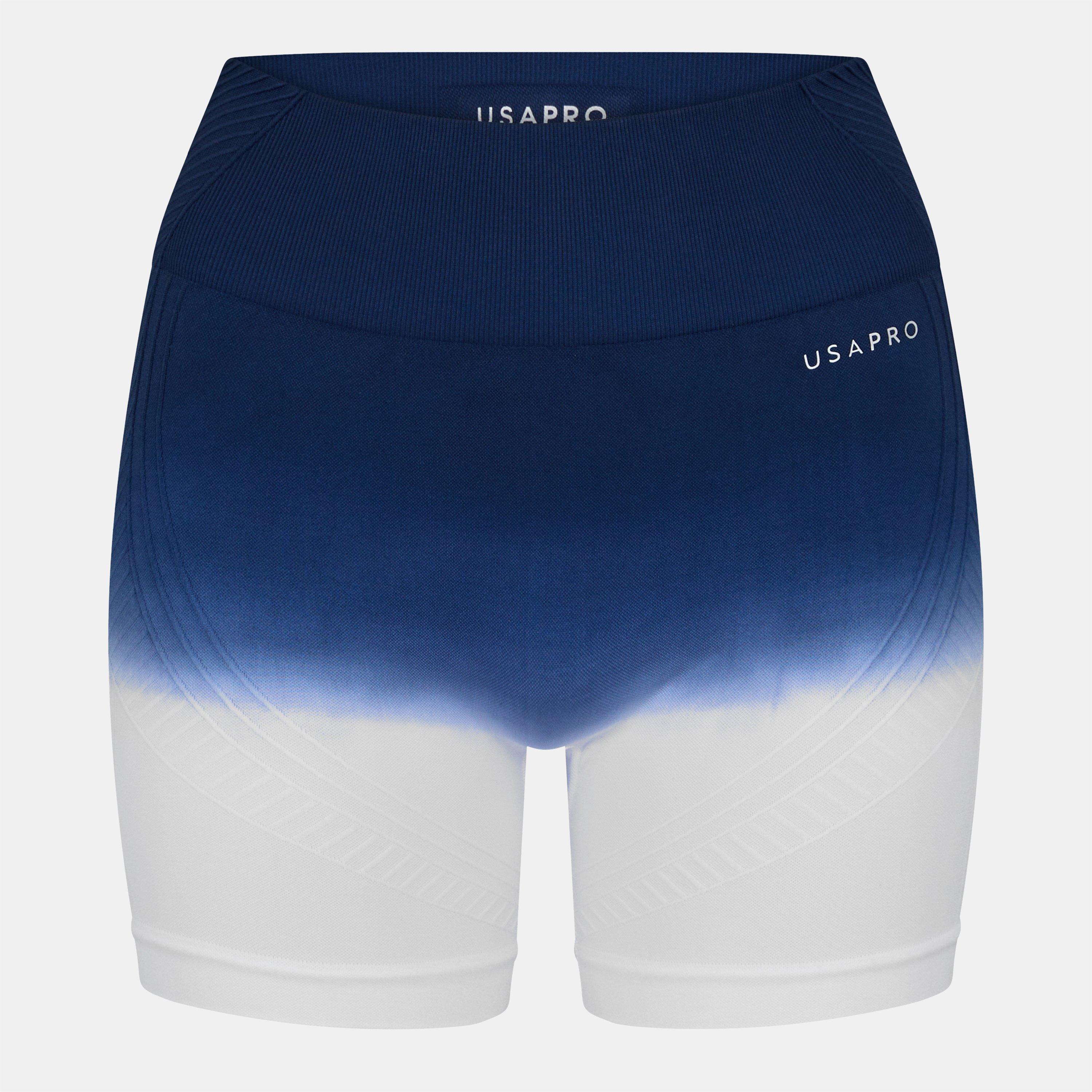 Usa Pro Women's Usapro Seamless 5 Ombre Shorts - Navy/White - 14 (42)