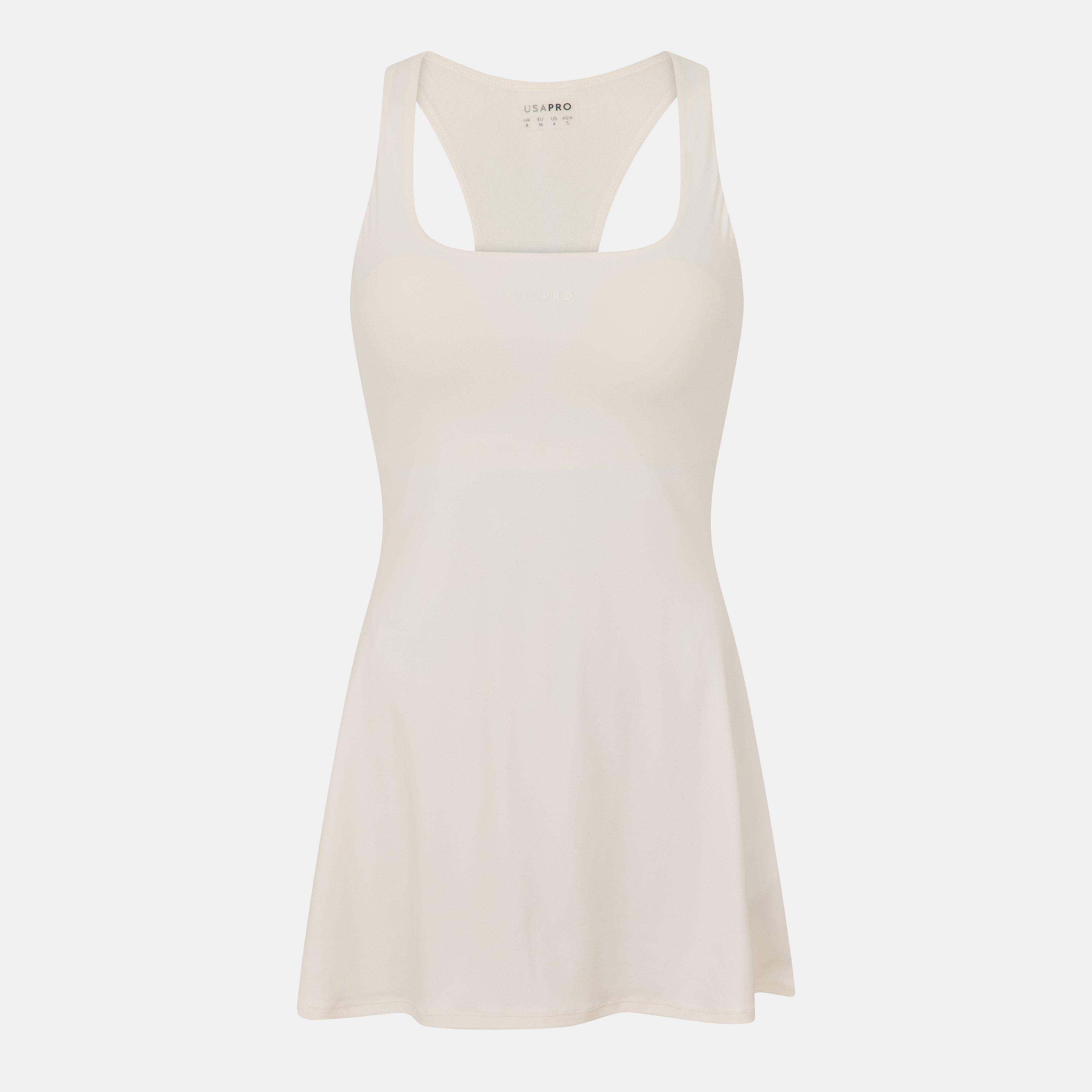 Usa Pro Women's Training Racer Back Dress - Cream - 12 (40)