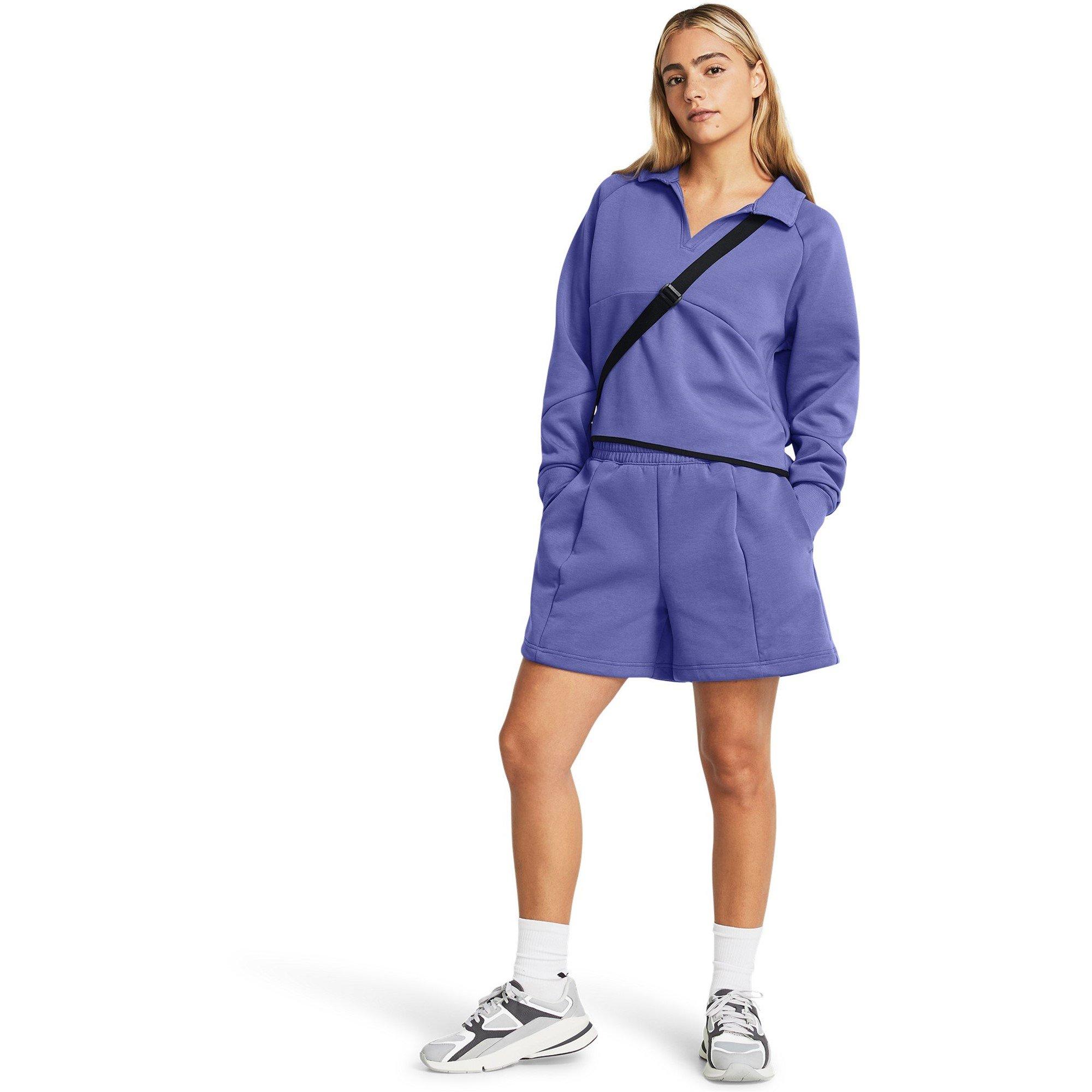 Purple - Under Armour - Women's Fleece Performance Gym Shorts - 6