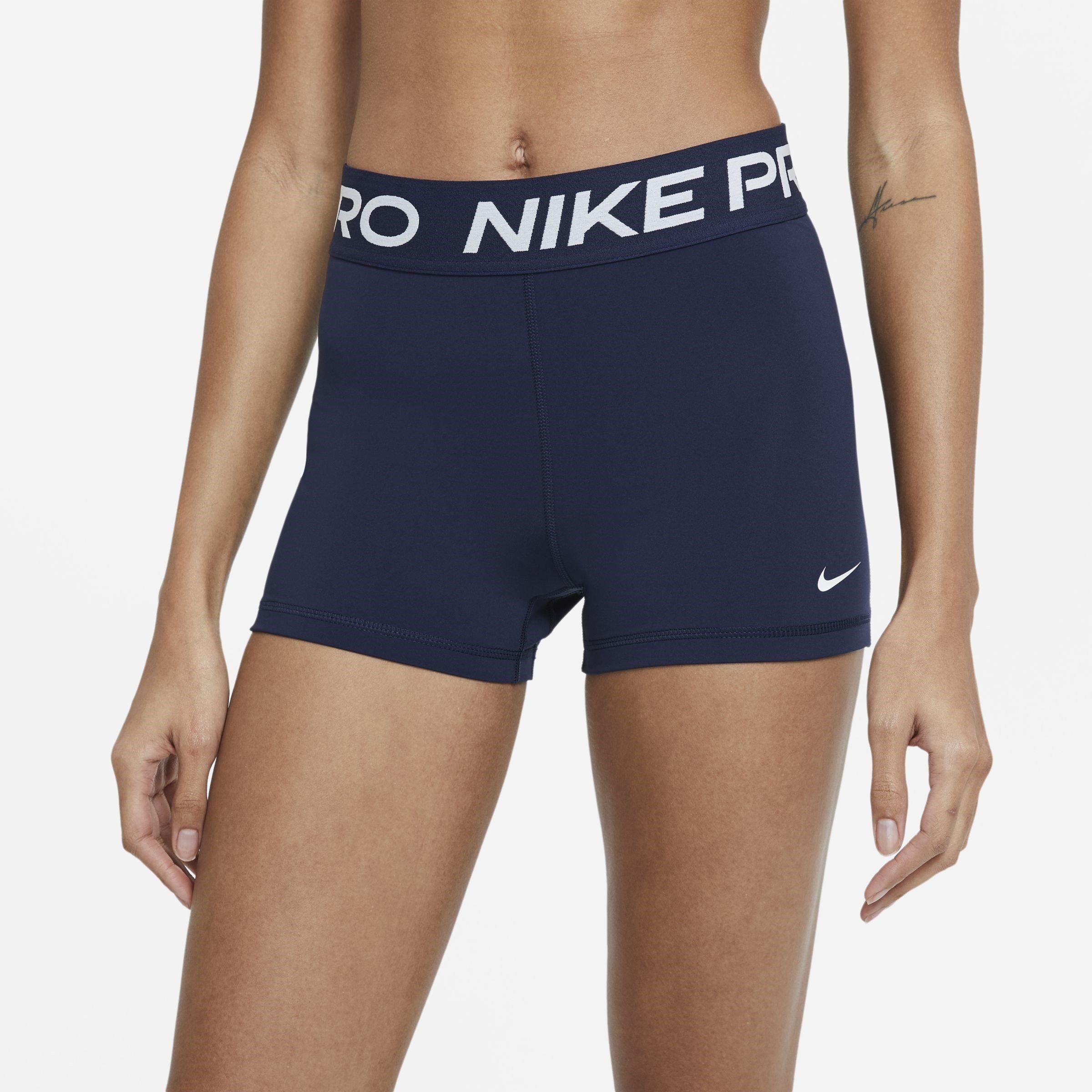 Nike Women's Pro Three Inch Shorts - Obsidian/White - 14 (L)