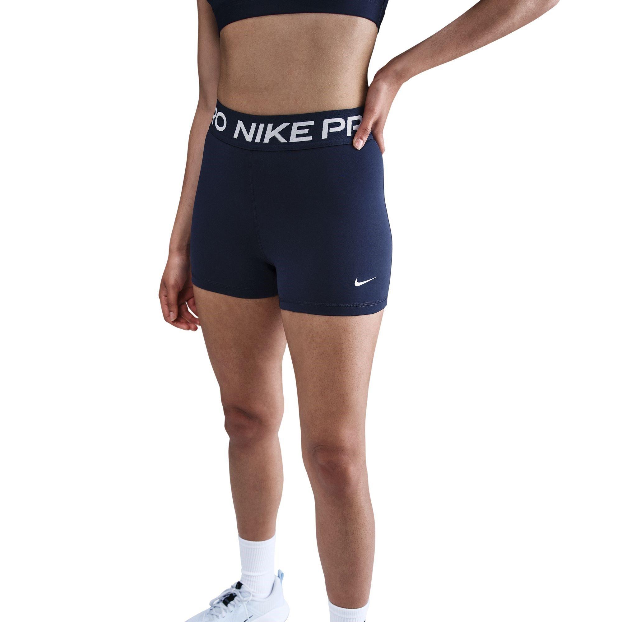 Nike Women's Pro Three Inch Shorts - Midnight Navy - 14 (L)