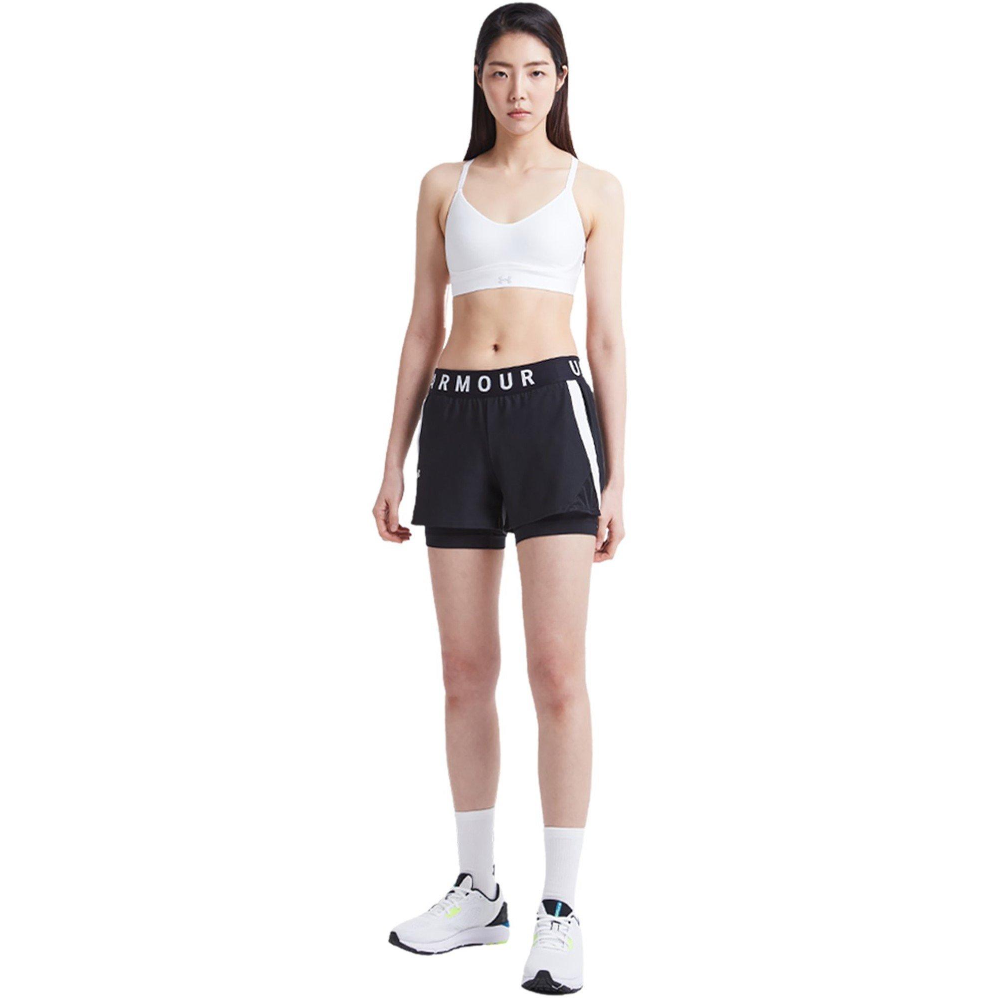 Black/White - Under Armour - Play Up 2 In 1 Womens Performance Shorts - 11