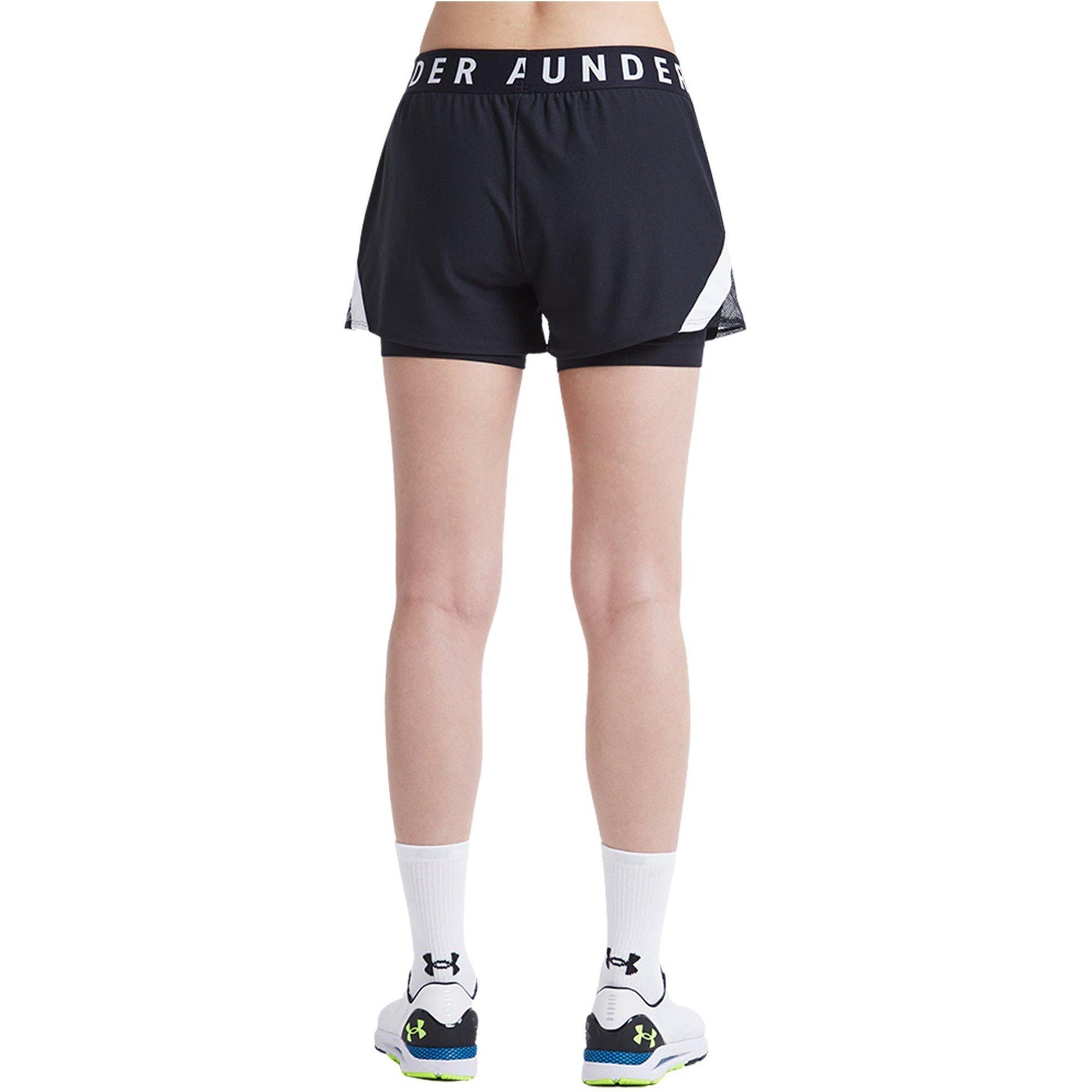 Black/White - Under Armour - Play Up 2 In 1 Womens Performance Shorts - 8