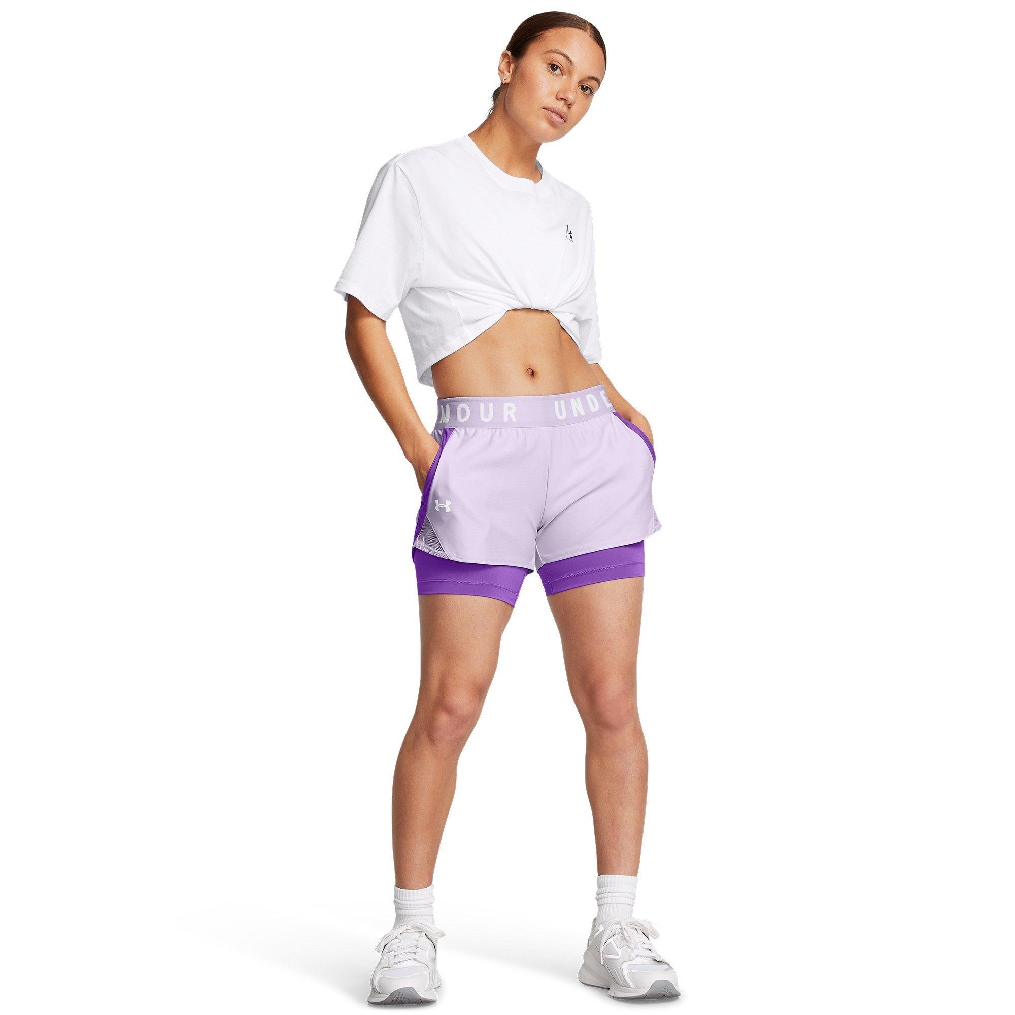 S.Purple/Lavish - Under Armour - Under Play Up 2 In 1 Womens Performance Shorts - 4