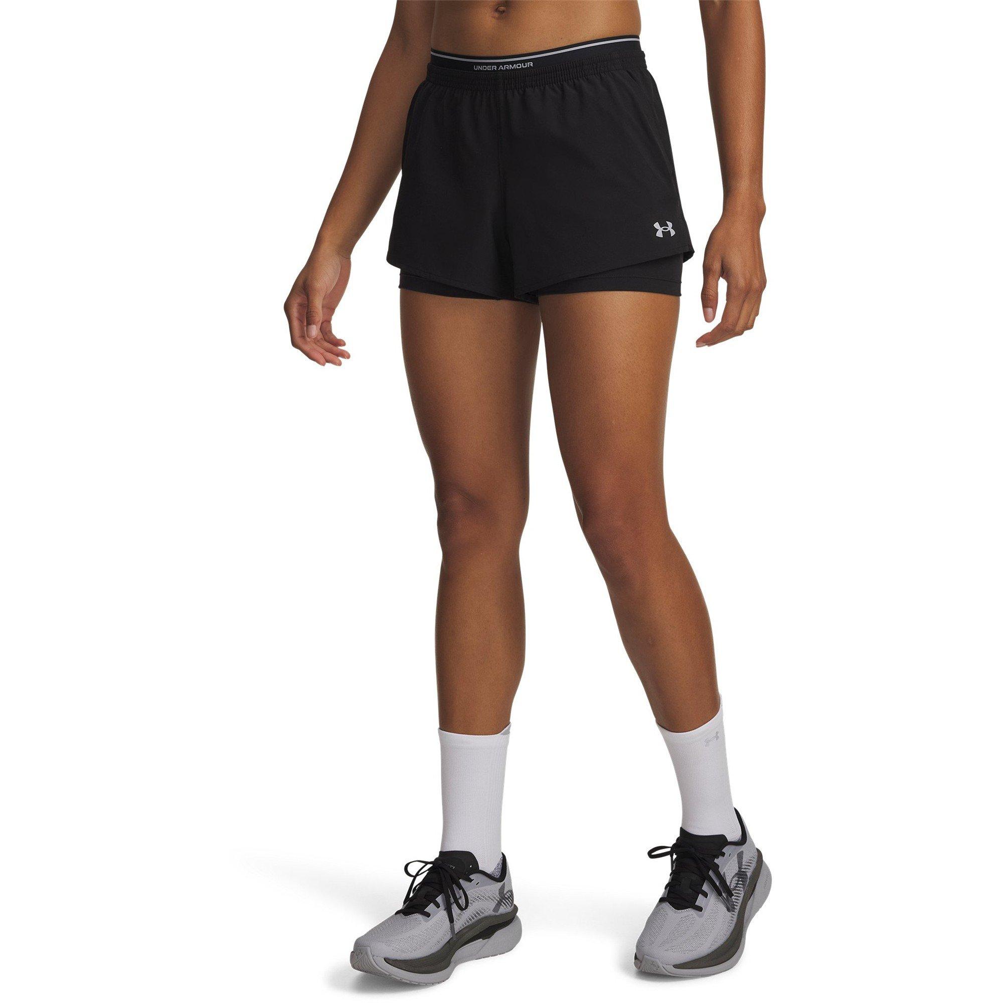 Black/Mod Gray - Under Armour - Women's Performance Gym Shorts - 1