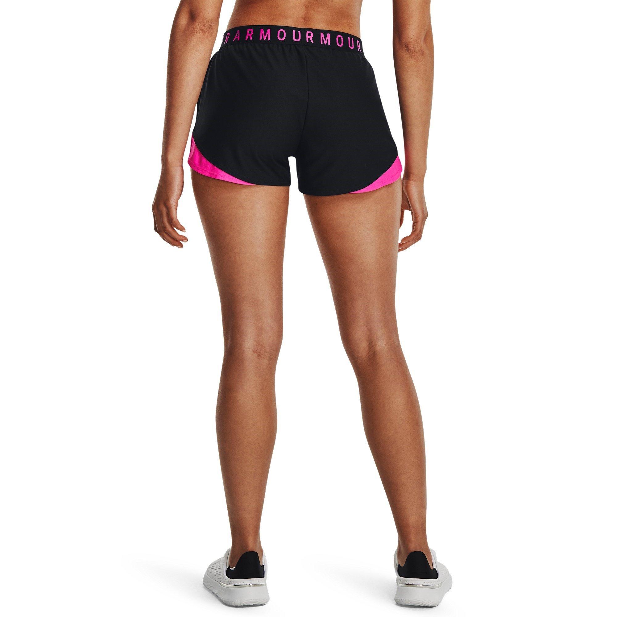 Blk/Rebel Pink - Under Armour - Play Up 3.0 Womens Shorts - 3