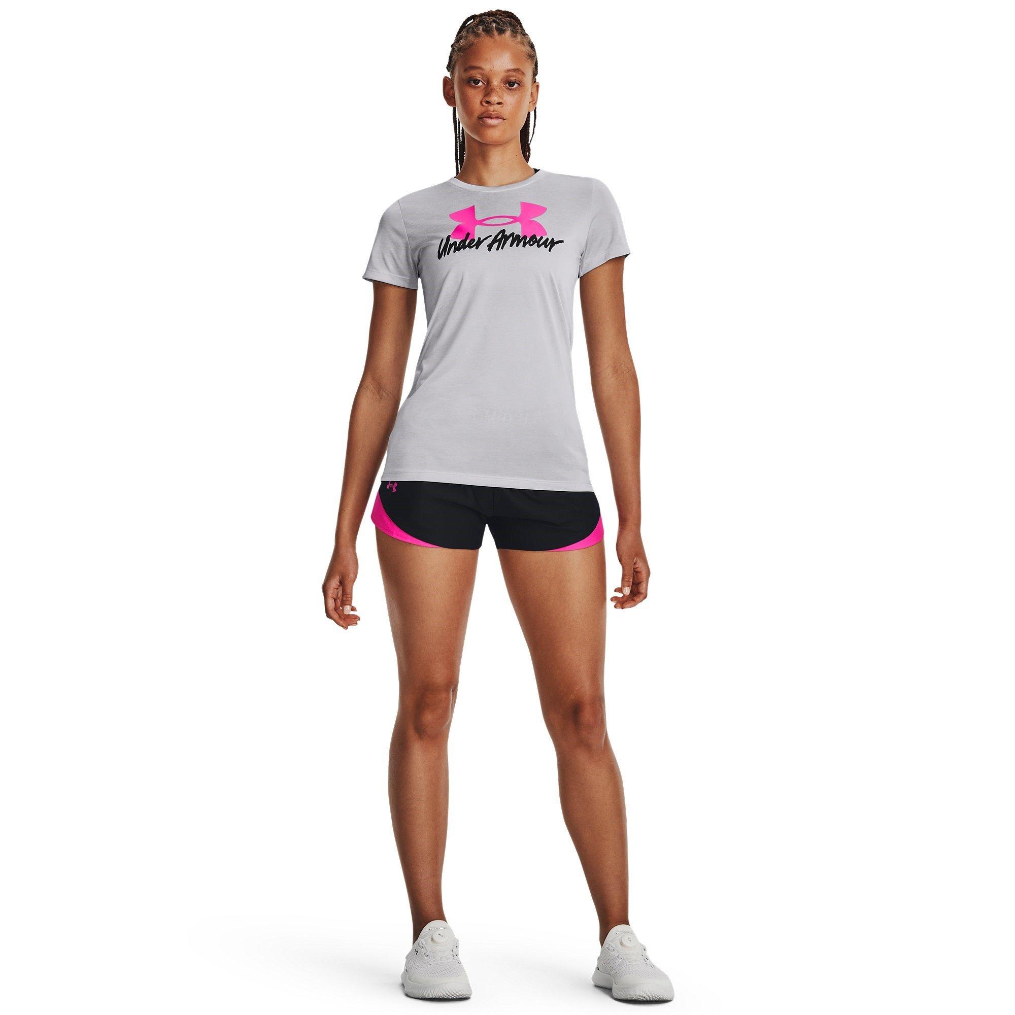 Blk/Rebel Pink - Under Armour - Play Up 3.0 Womens Shorts - 4