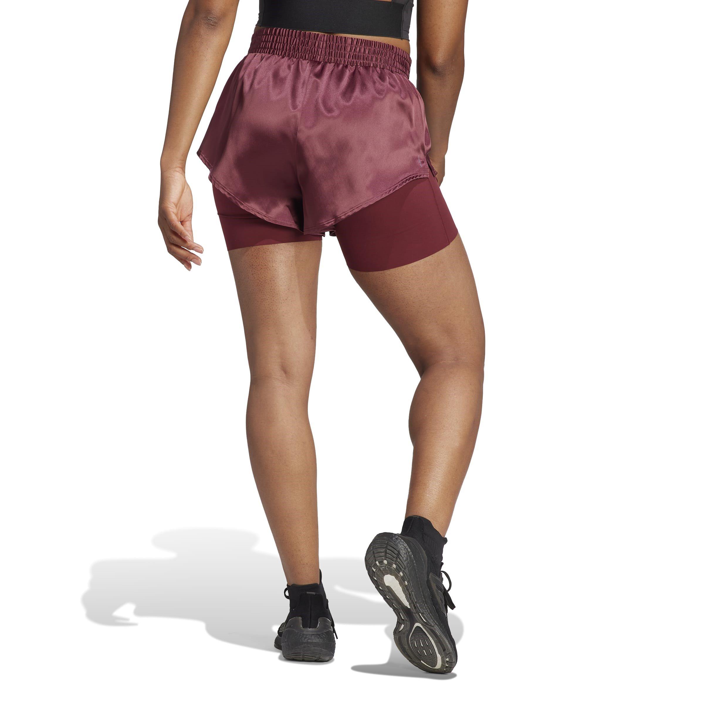 Red - adidas - Power AEROREADY 2-in-1 Shorts Womens - 3