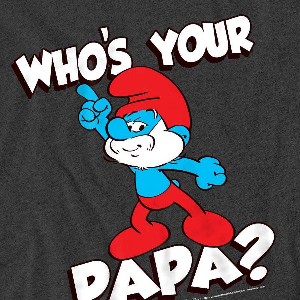 Grey - Other - Smurfs WhoS Your Papa? T-Shirt Charcoal - 2