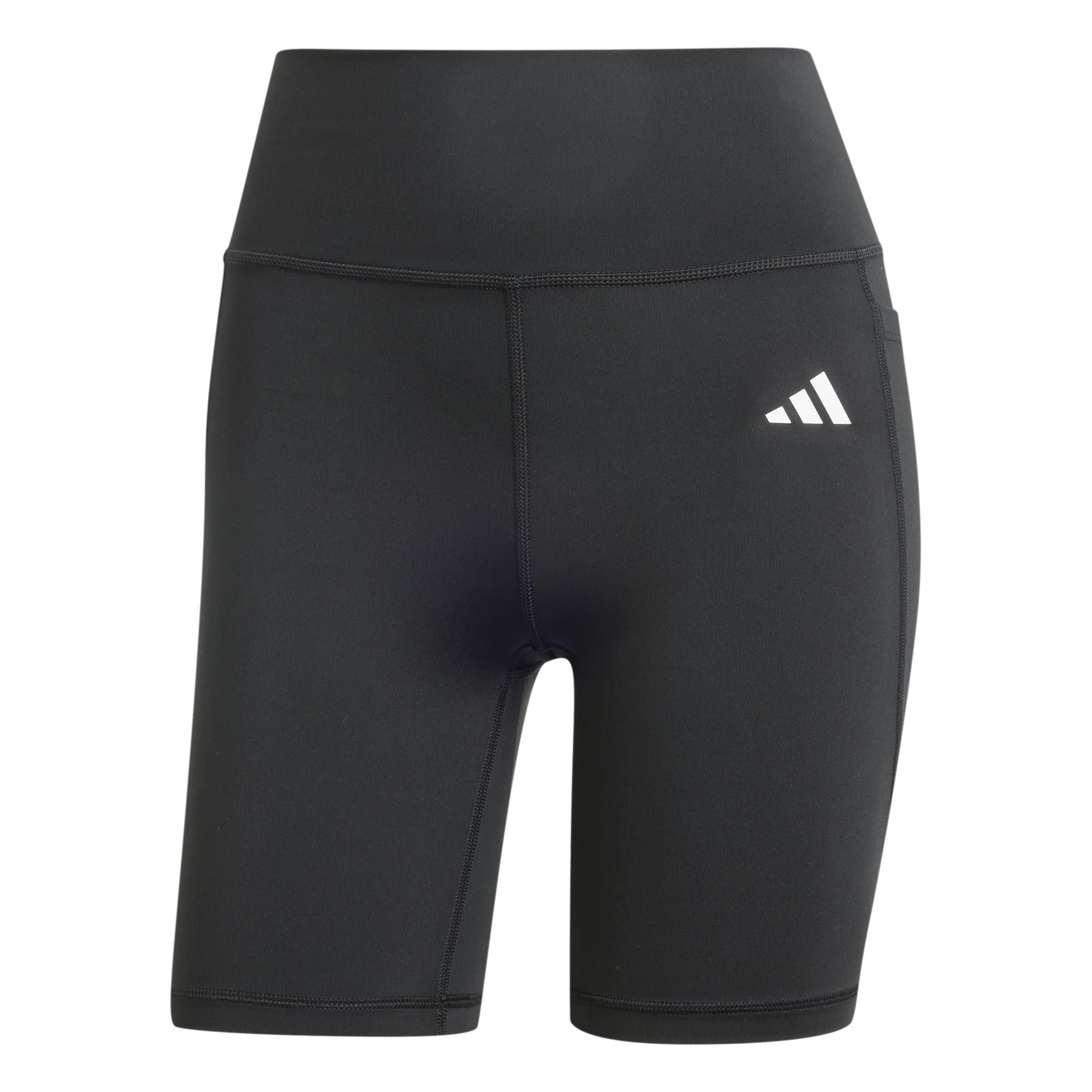 Black - adidas - Optime Essentials Stash Pocket 7 Inch Short Leggings Womens - 1