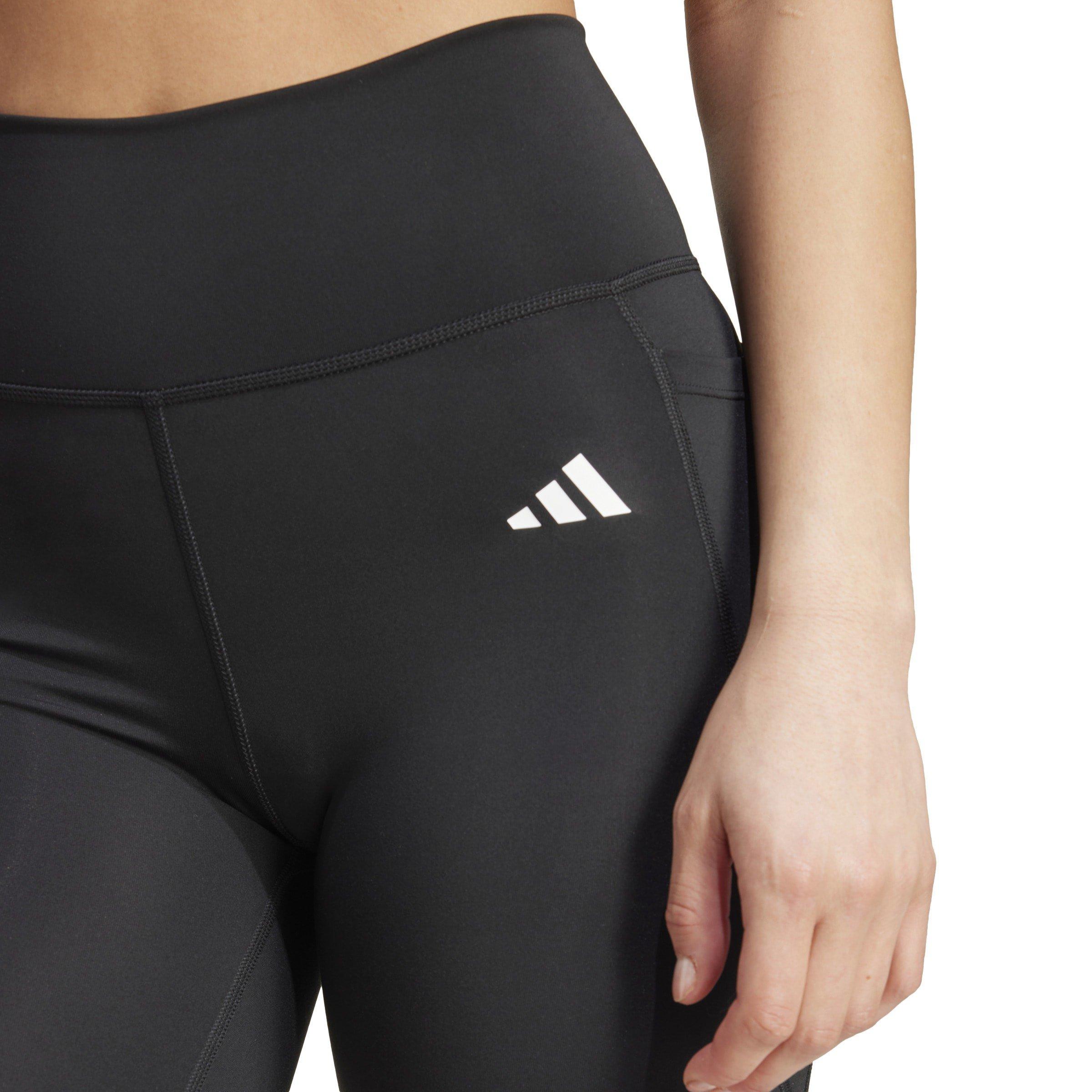 Black - adidas - Optime Essentials Stash Pocket 7 Inch Short Leggings Womens - 6