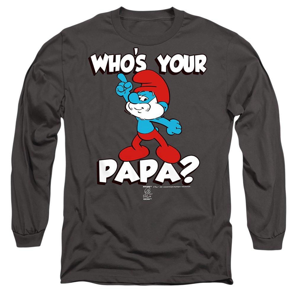 Other Smurfs WhoS Your Papa? Long Sleeve T-Shirt Charc
