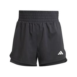 adidas Pacer Training 3 Stripes Woven High Rise Shorts Womens