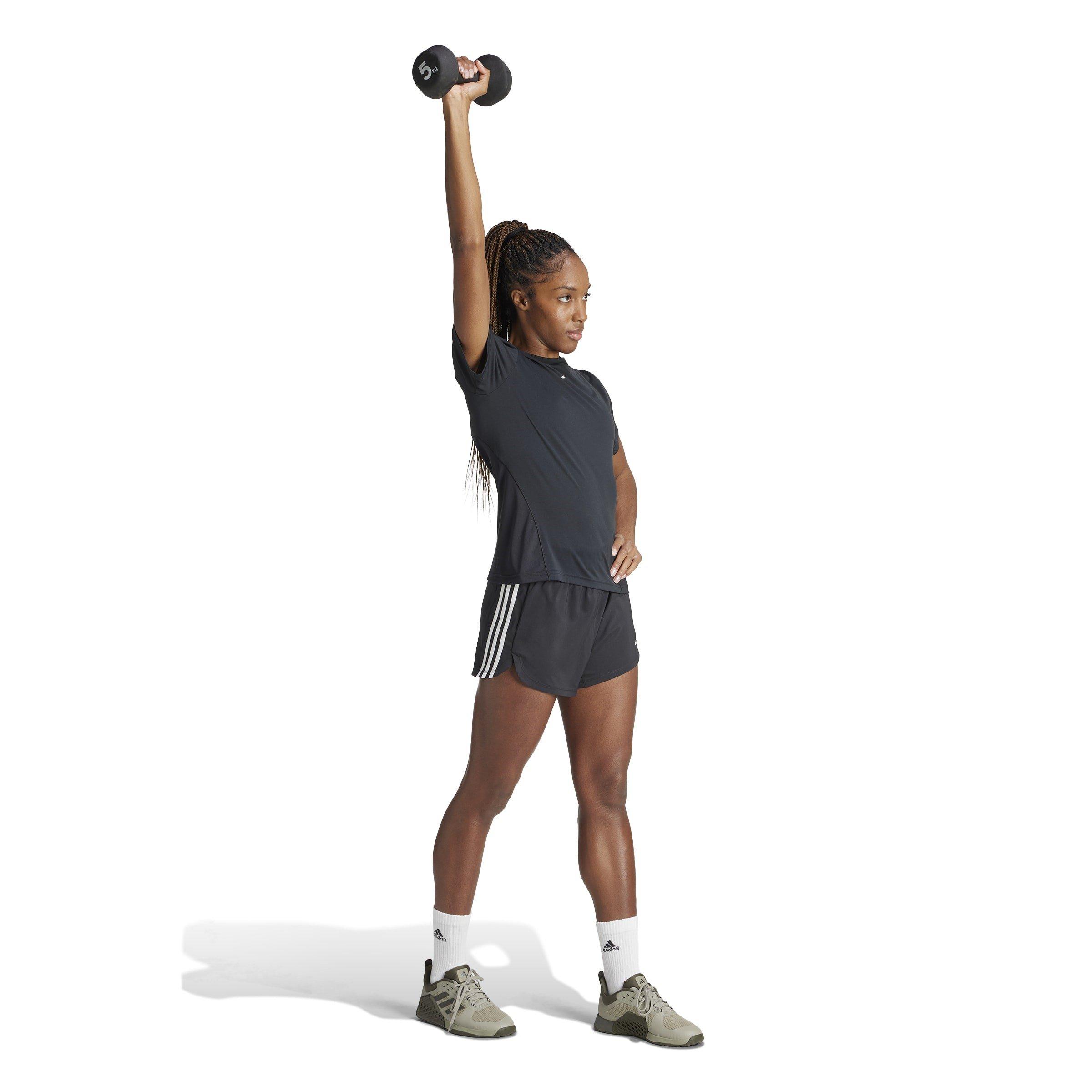 Black/White - adidas - Pacer Training 3-Stripes Woven High-Rise Shorts Womens - 4