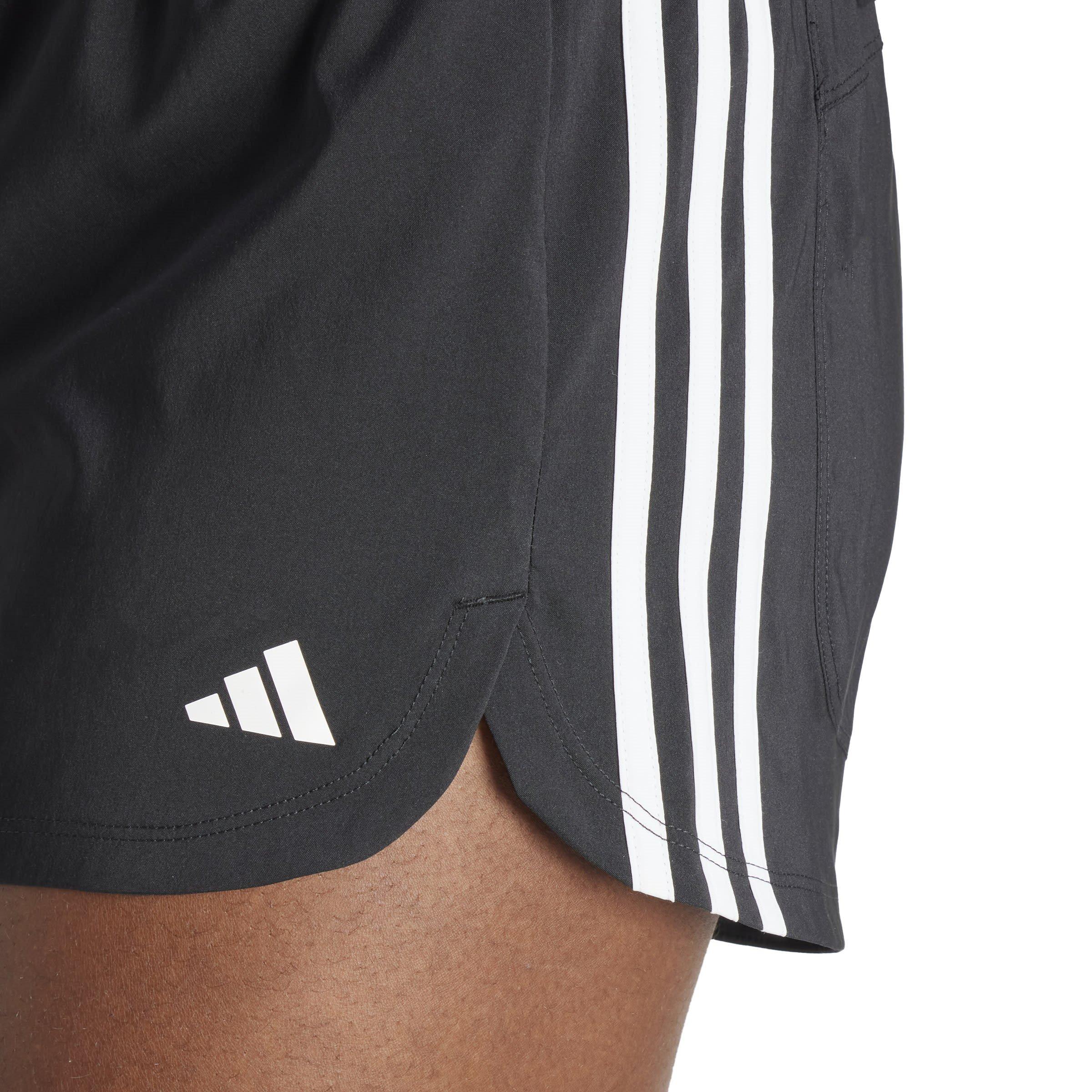 Black/White - adidas - Pacer Training 3-Stripes Woven High-Rise Shorts Womens - 5