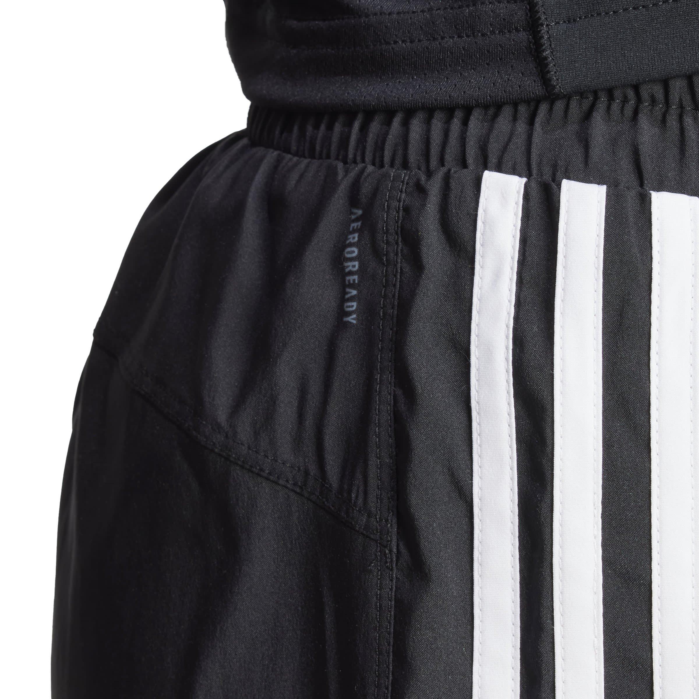 Black/White - adidas - Pacer Training 3-Stripes Woven High-Rise Shorts Womens - 6